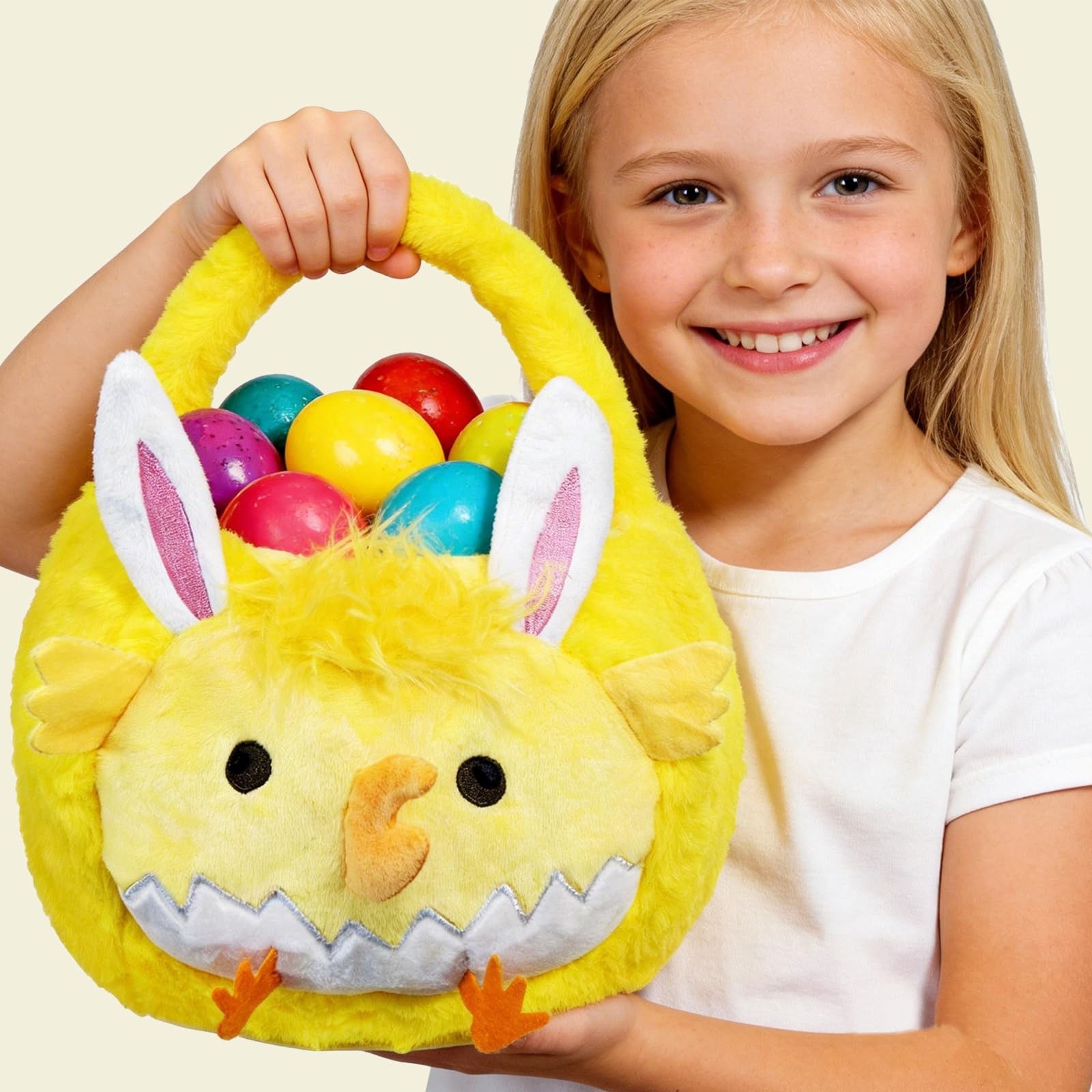 ZRPSIZP 2026 Upgraded Plush Baskets EasterBasket, Easter Egg Hunt Buckets, Ea...