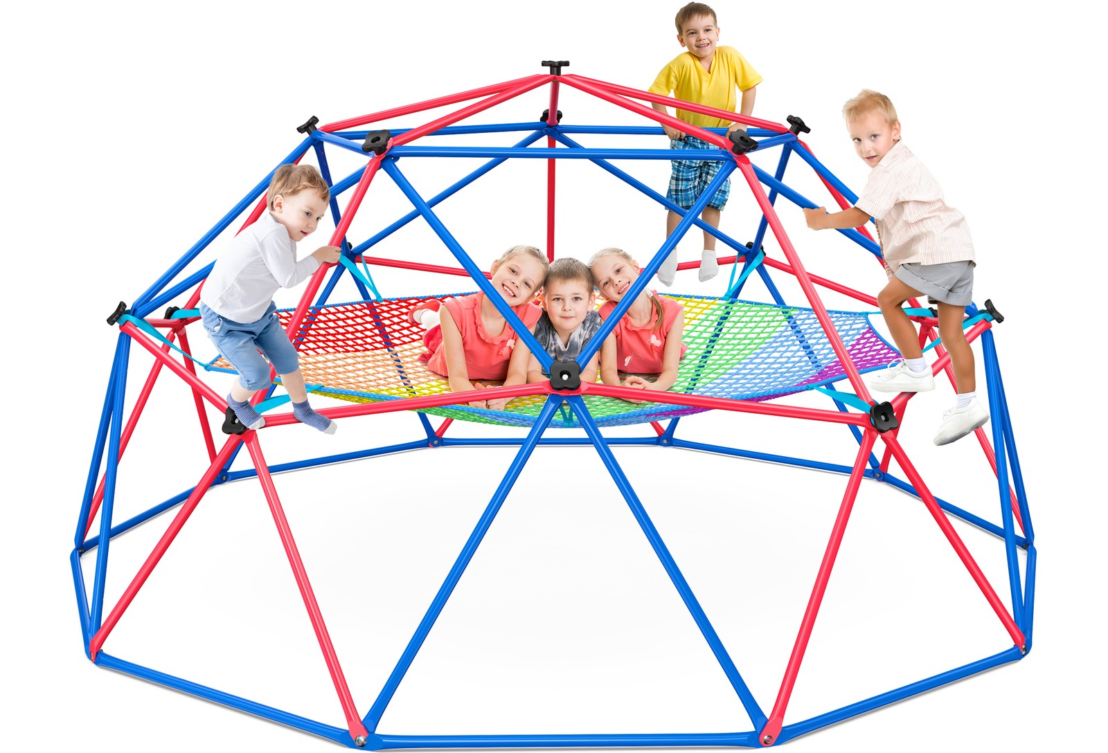 10ft Climbing Dome with Climbing Cargo Net 800lbs Easy Assembly Outdoor Backyard