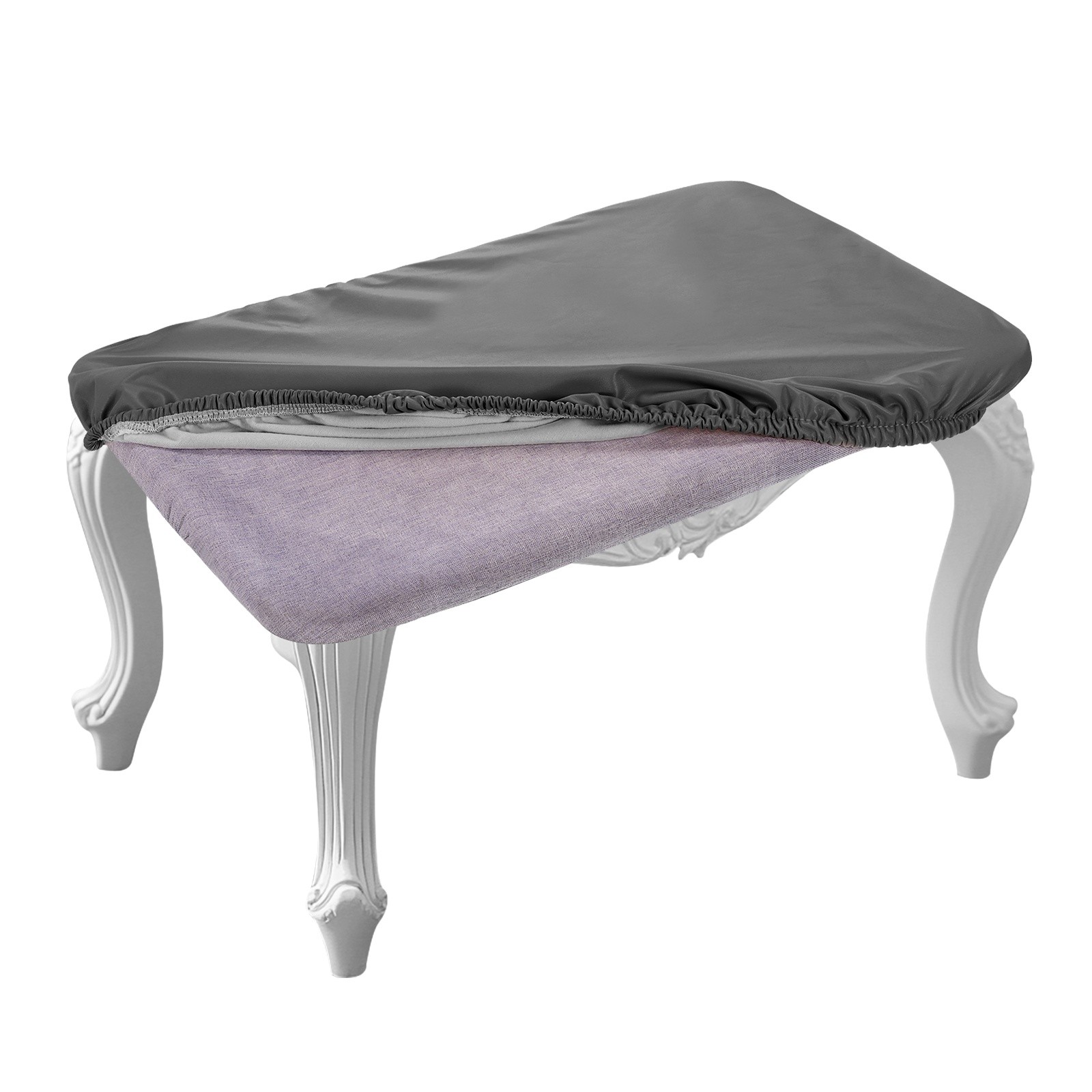 4 Pcs 16 x 12 Inch Stool Covers Rectangle, Polyester Chair Seat Cover, Dark Gray