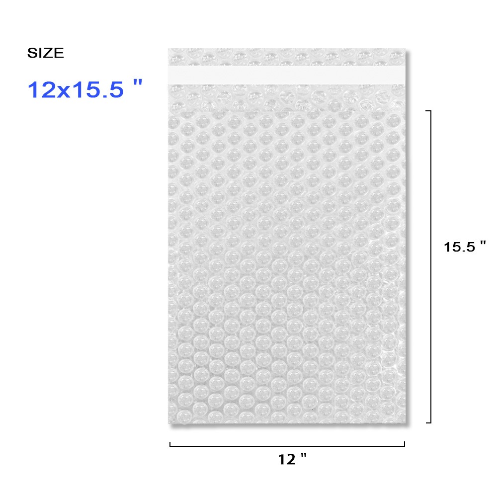 100 units 12"x15.5" Bubble Out Pouches Bags Cushioning Self Seal Made in USA