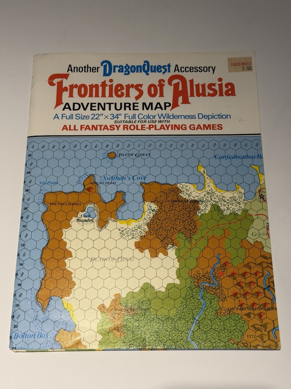 1981 SPI DragonQuest Frontiers of Alusia Adventure Map RPG Accessory
