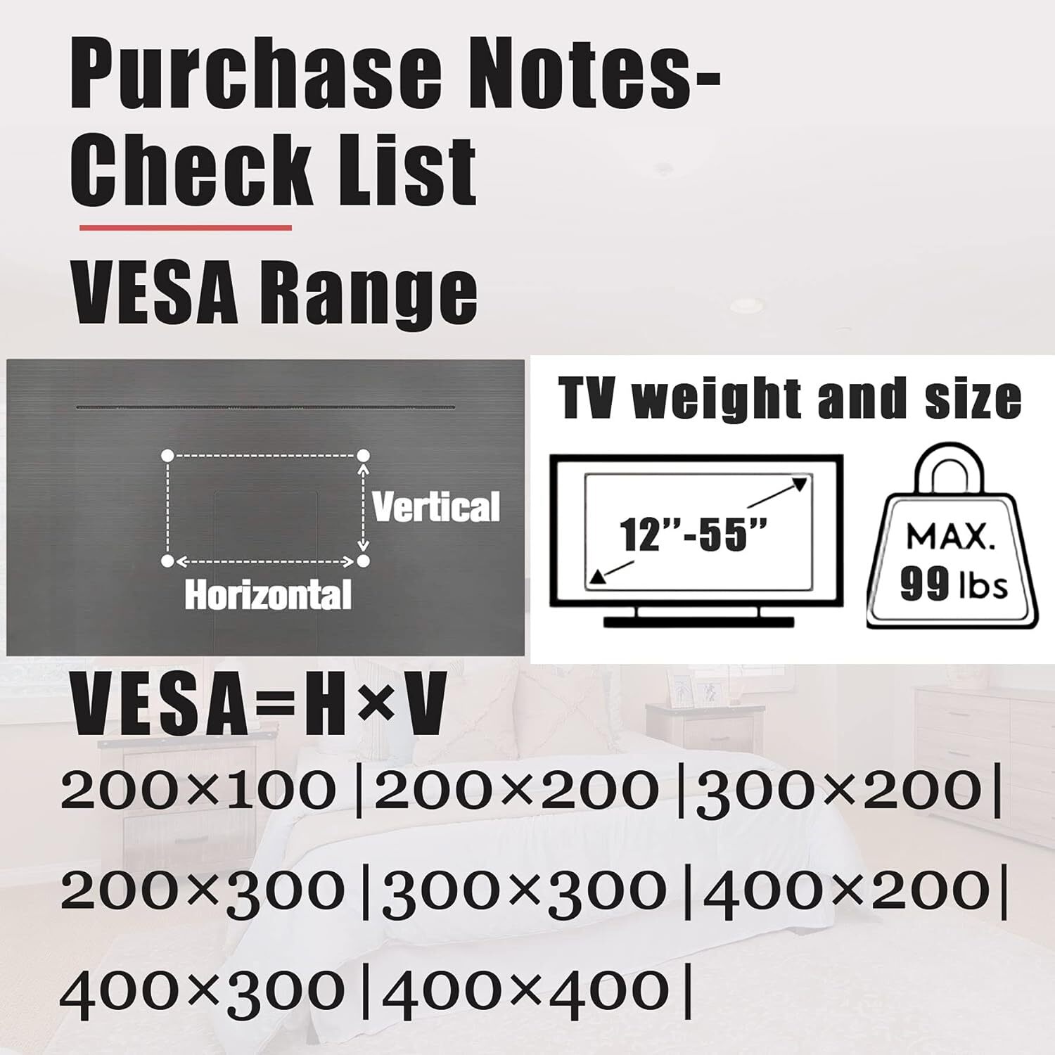 No Stud TV Wall Mount Drywall Studless TV Hanger No Damage No Drill Non Screw...