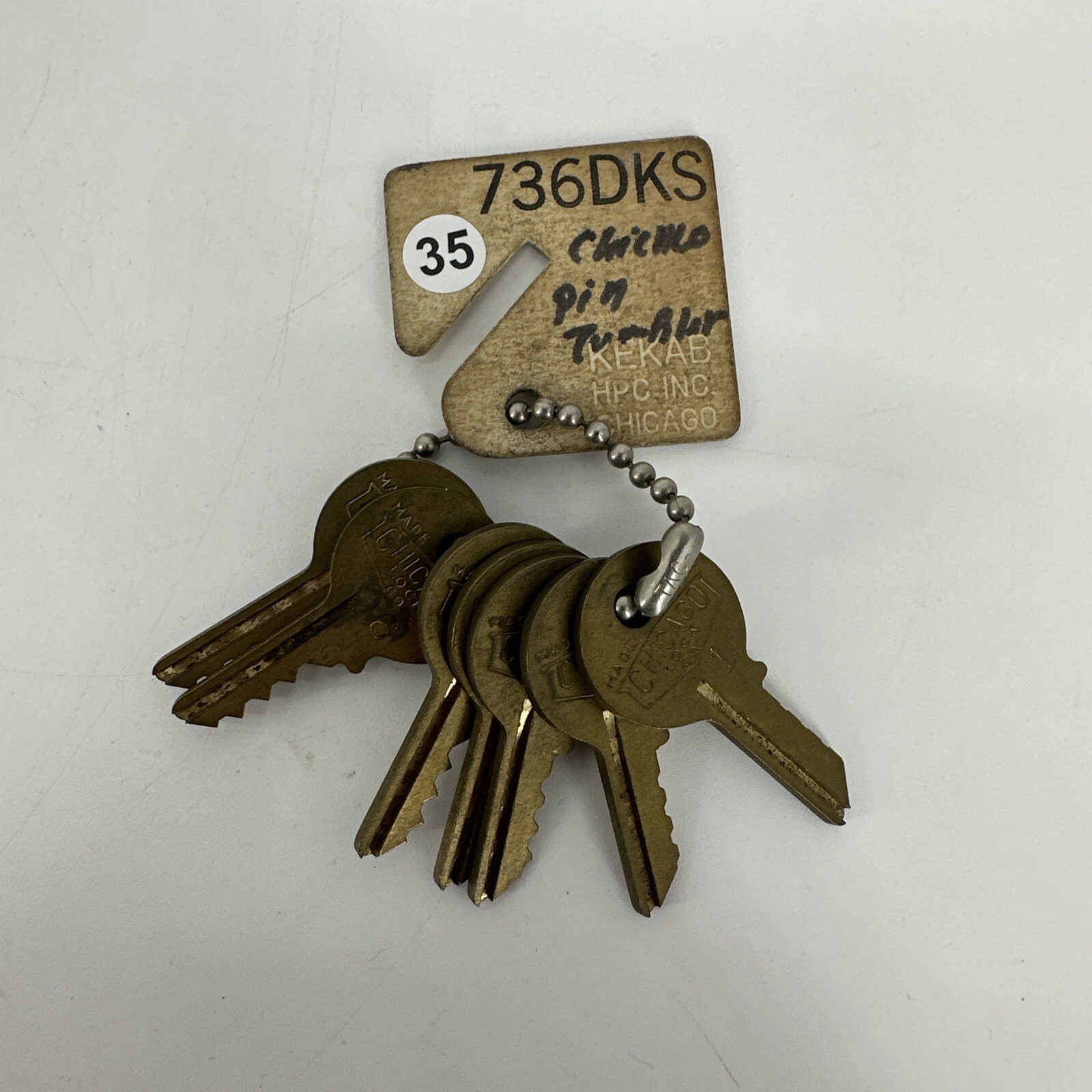 SET OF 7 Chicago Lock Co. 736DKS Pin Tumbler  Lock Guide Master Key Set #1-7