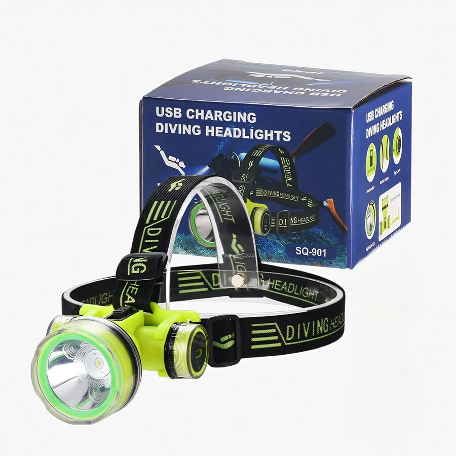 Diving Headlamp LED Underwater Searchlight Rechargeable Diving Light US