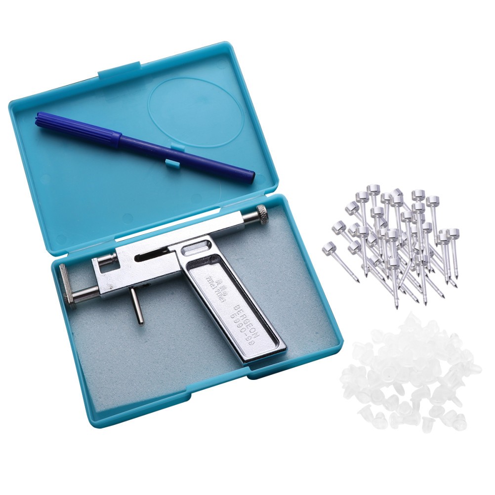 80Pcs Ear Piercing Kit Stainless Steel Studs Reusable Gun Assorted Colors