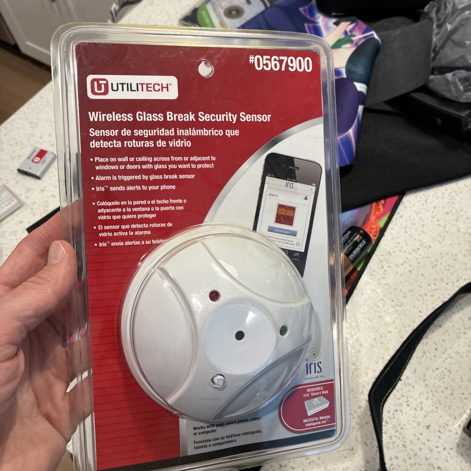 Utilitech Wireless Glass Break Security Sensor 0567900 Lowes Iris