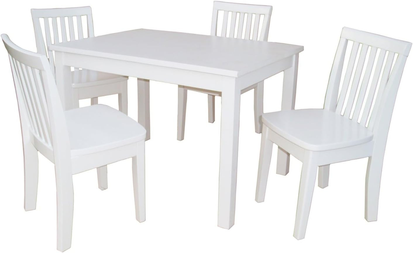 International Concepts 5 Piece Mission Table Set in Linen White