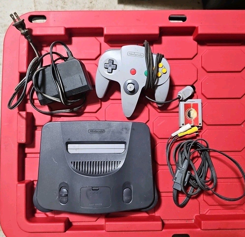 Nintendo 64 NUS-001 Video Game Console W Jumper Pak - Controller - CordsBlack AZ