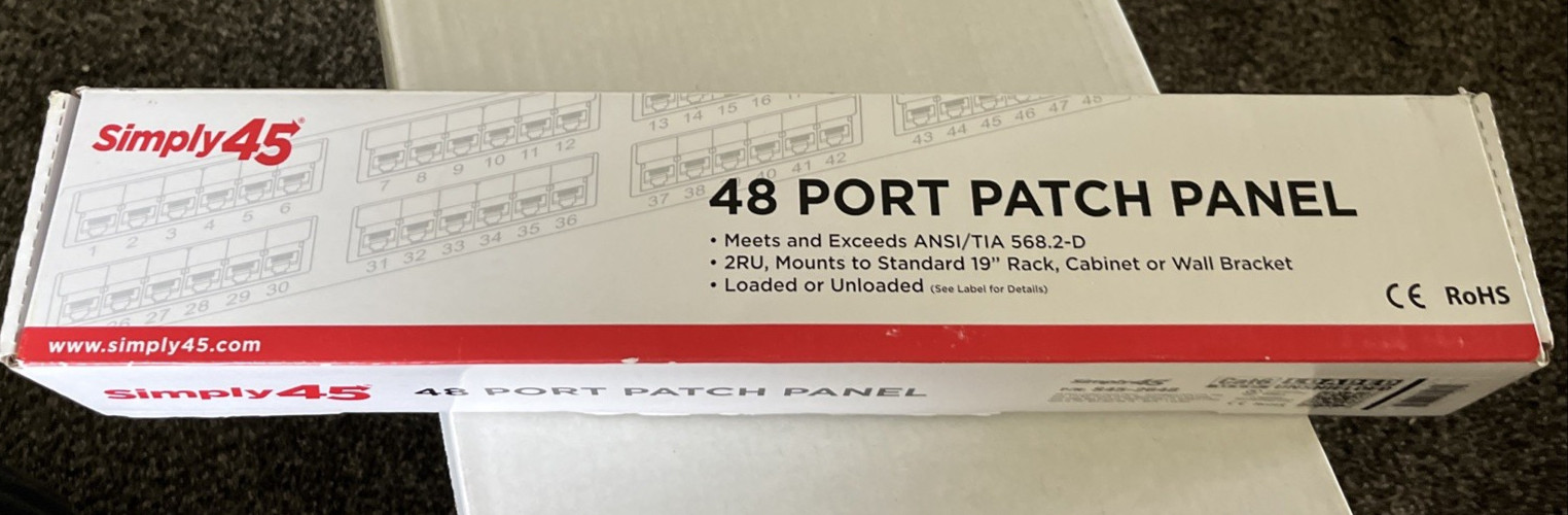 SIMPLY45 - 48-Port Cat6  10G CAT5E 2 RU NEW IN BOX