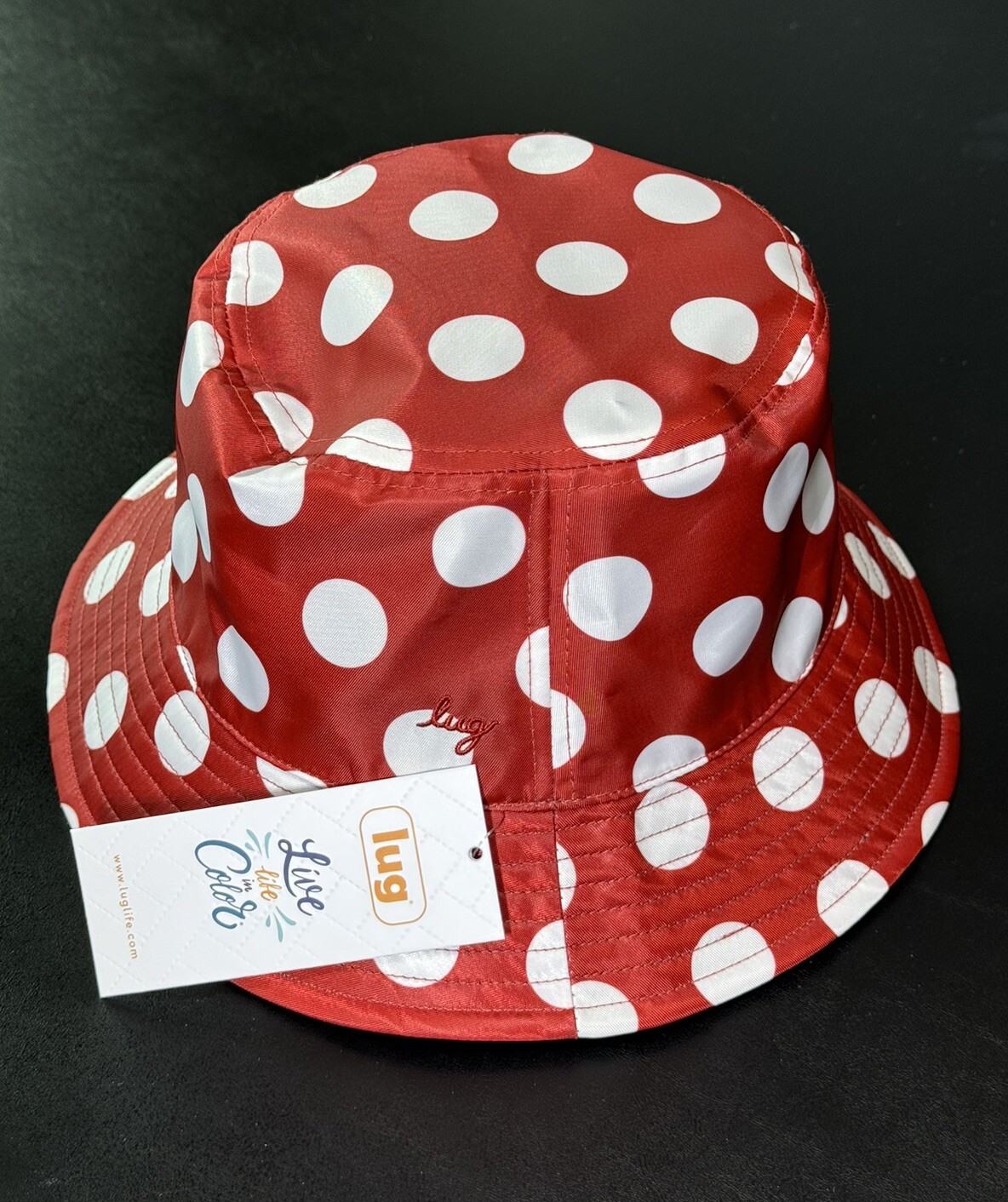 Lug Canopy Bucket Hat Crimson Large Dot Polka Dot Reversible Minnie Mouse 412