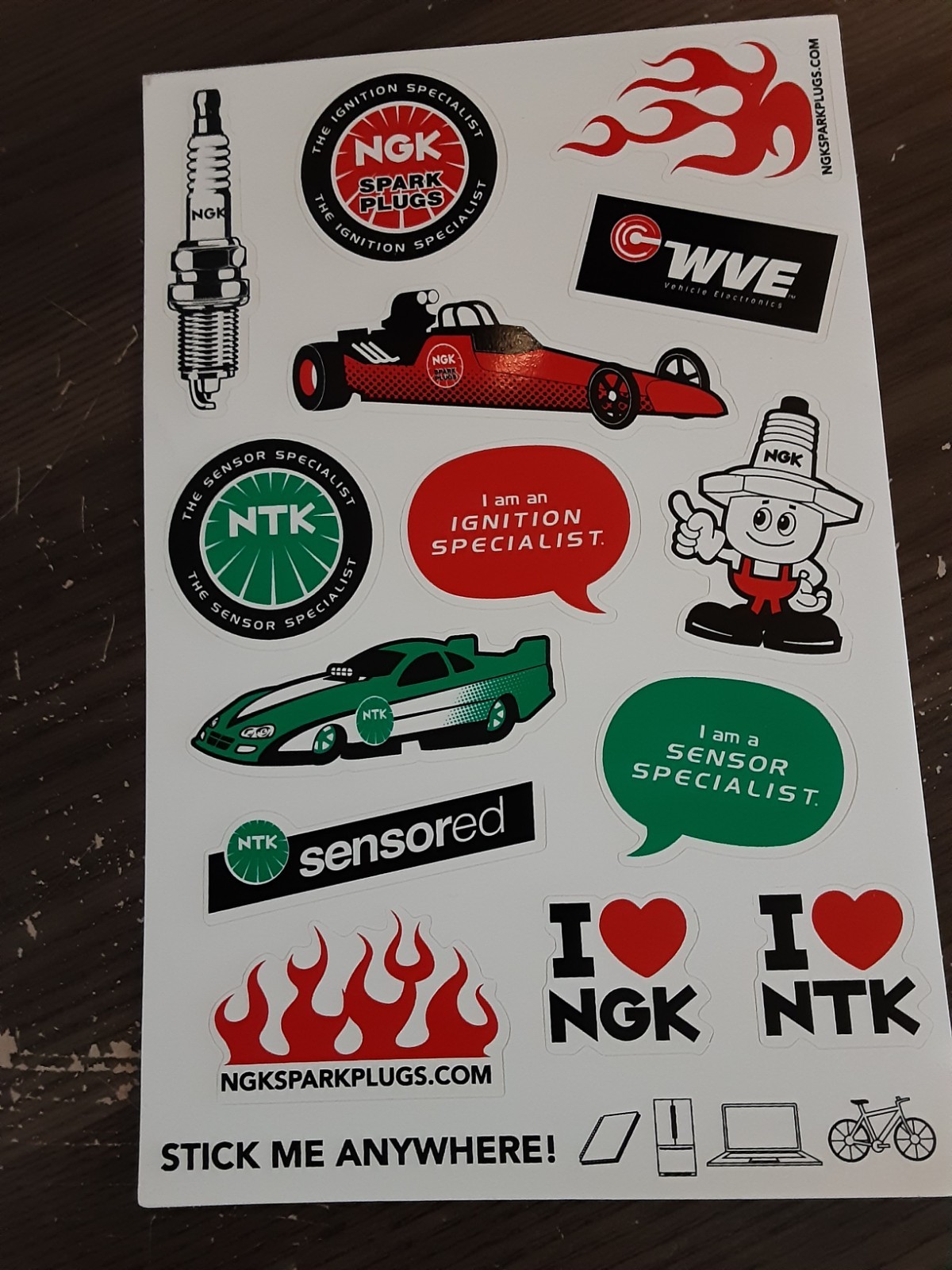 Lot of 14 NGK Small Spark Plugs Racing Decals Stickers NHRA Nascar Hot Rod