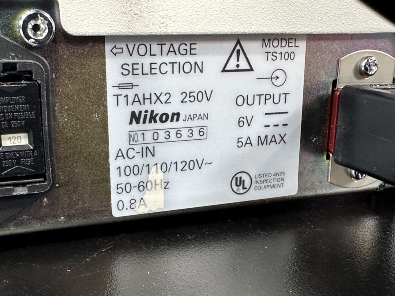 Nikon Eclipse TS100 Inverted Phase Contrast Microscope For Parts