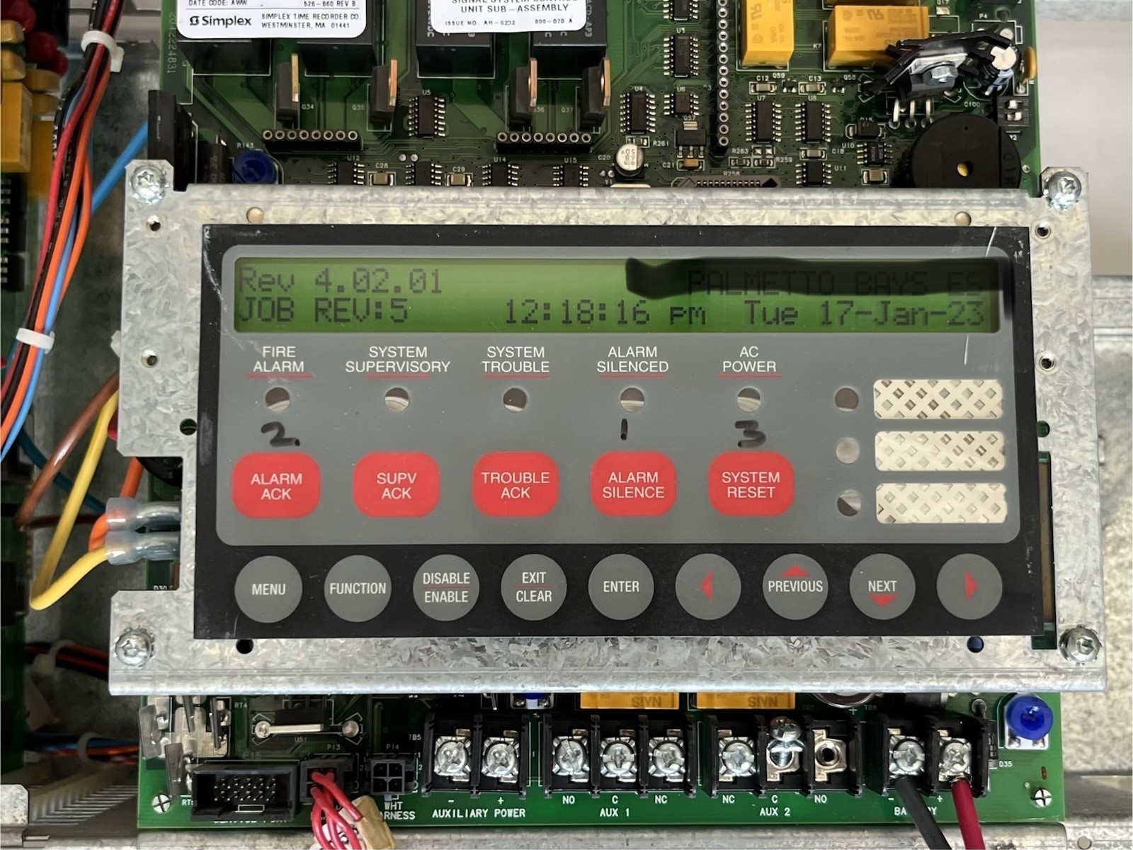 Simplex FACP 4010 W On Board Dialer Cabinet  Display Works Fine Rev 4020 G2U