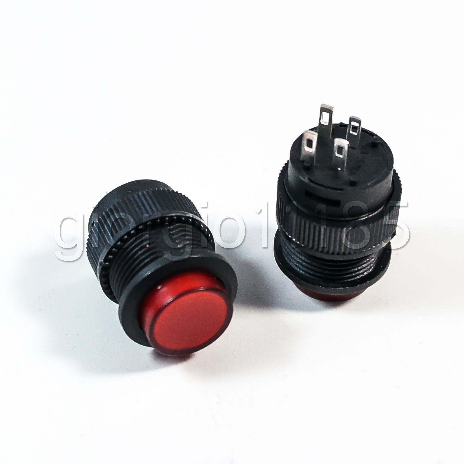 US Stock 5pcs R16-503BD OFF-ON LED Light Momentary Push Button Switch Red