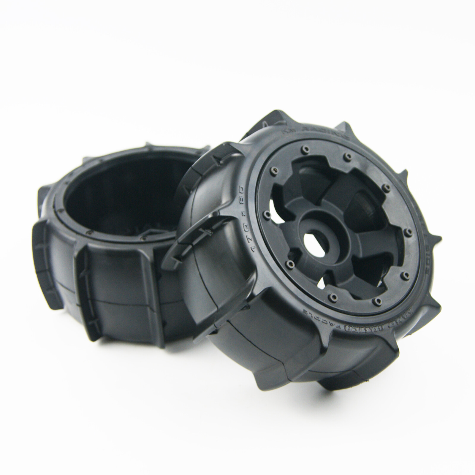 Rear Sand Tires Wheel Rim Beadlock Fit HPI Rovan KM Baja 5B Buggy 170mm x 80mm