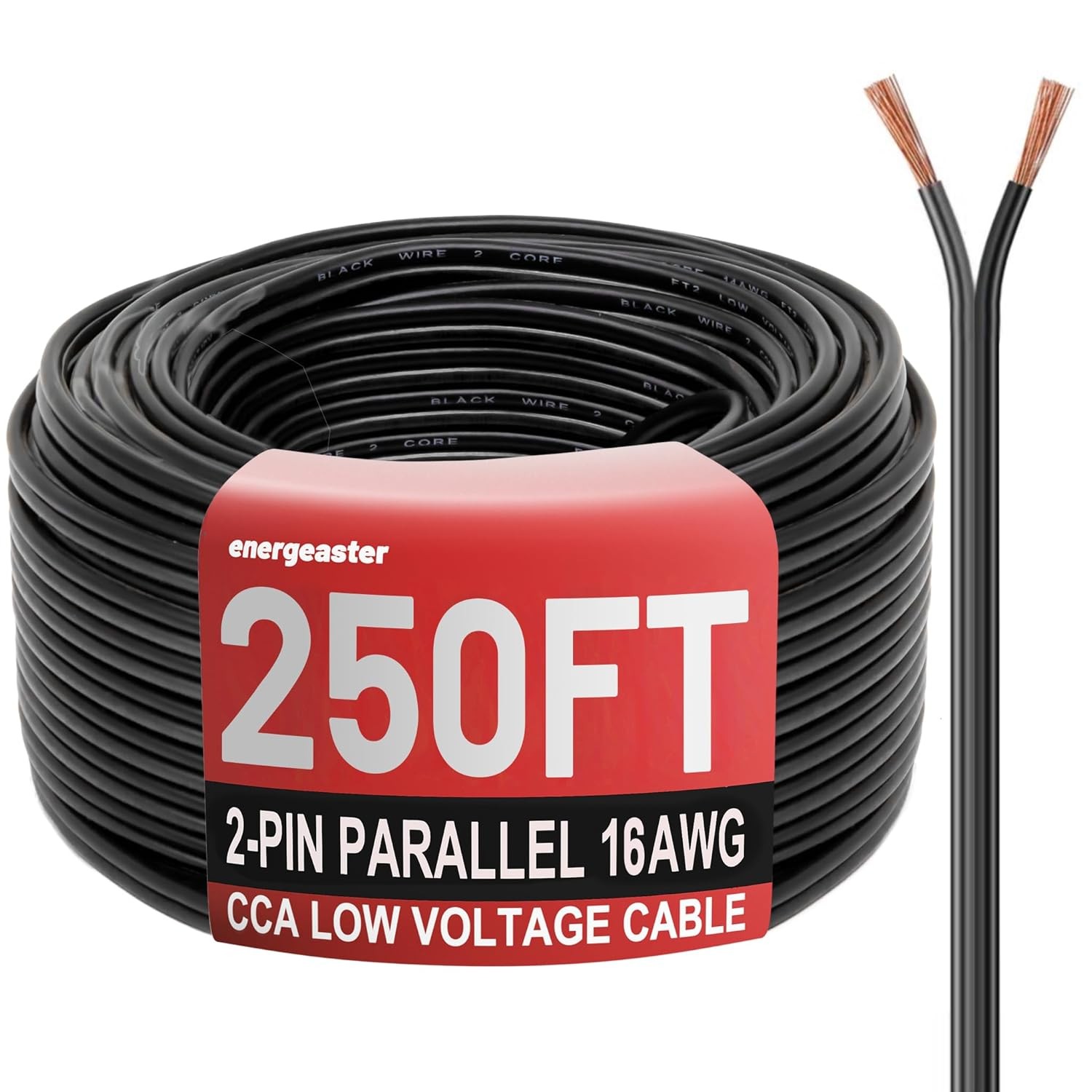 16 Gauge Low Voltage Landscape Wire 2 Conductors Low-Voltage 250FT, Black