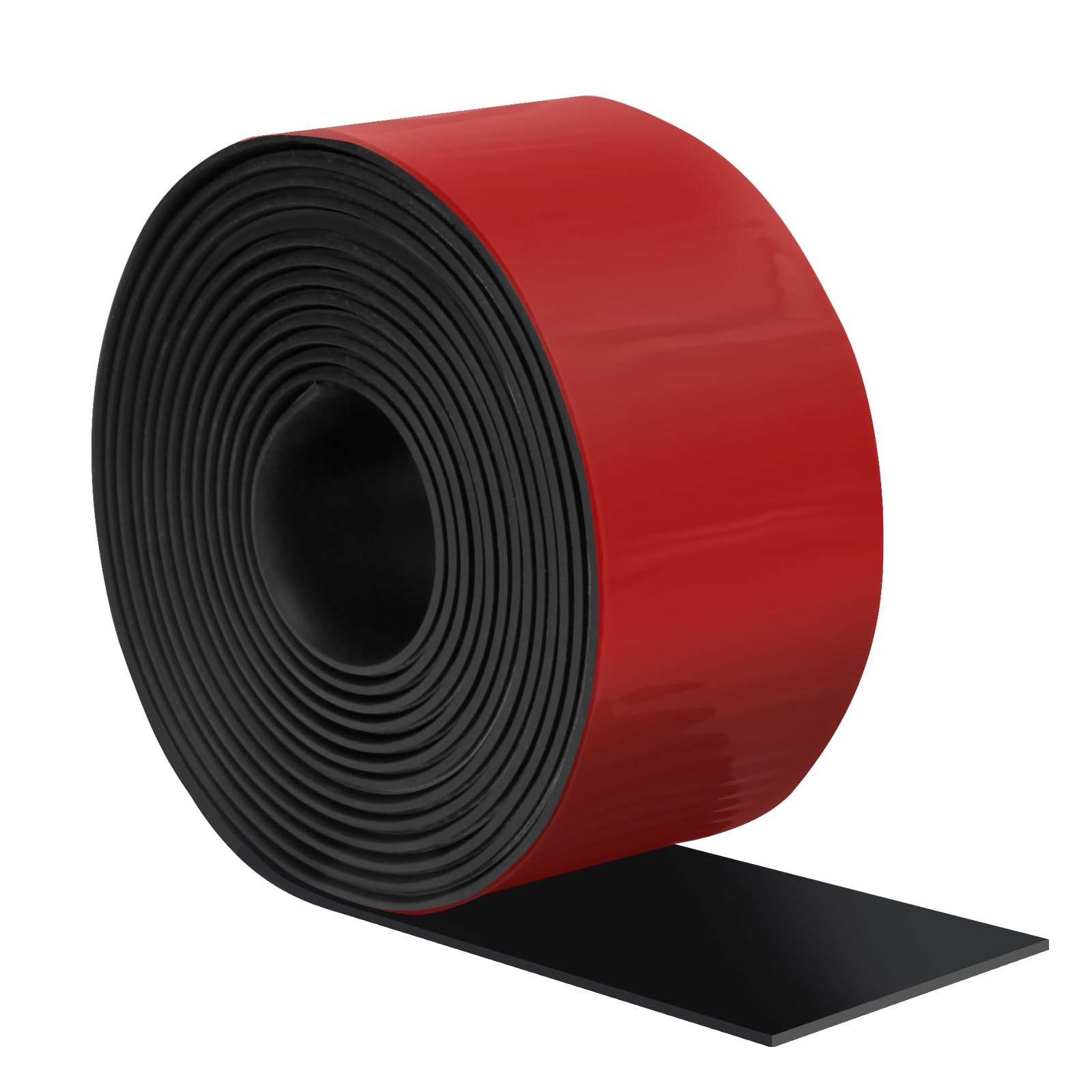 Heonay Self Adhesive Rubber Strips, Solid 2" W x 1/16" T x 120" L, Red