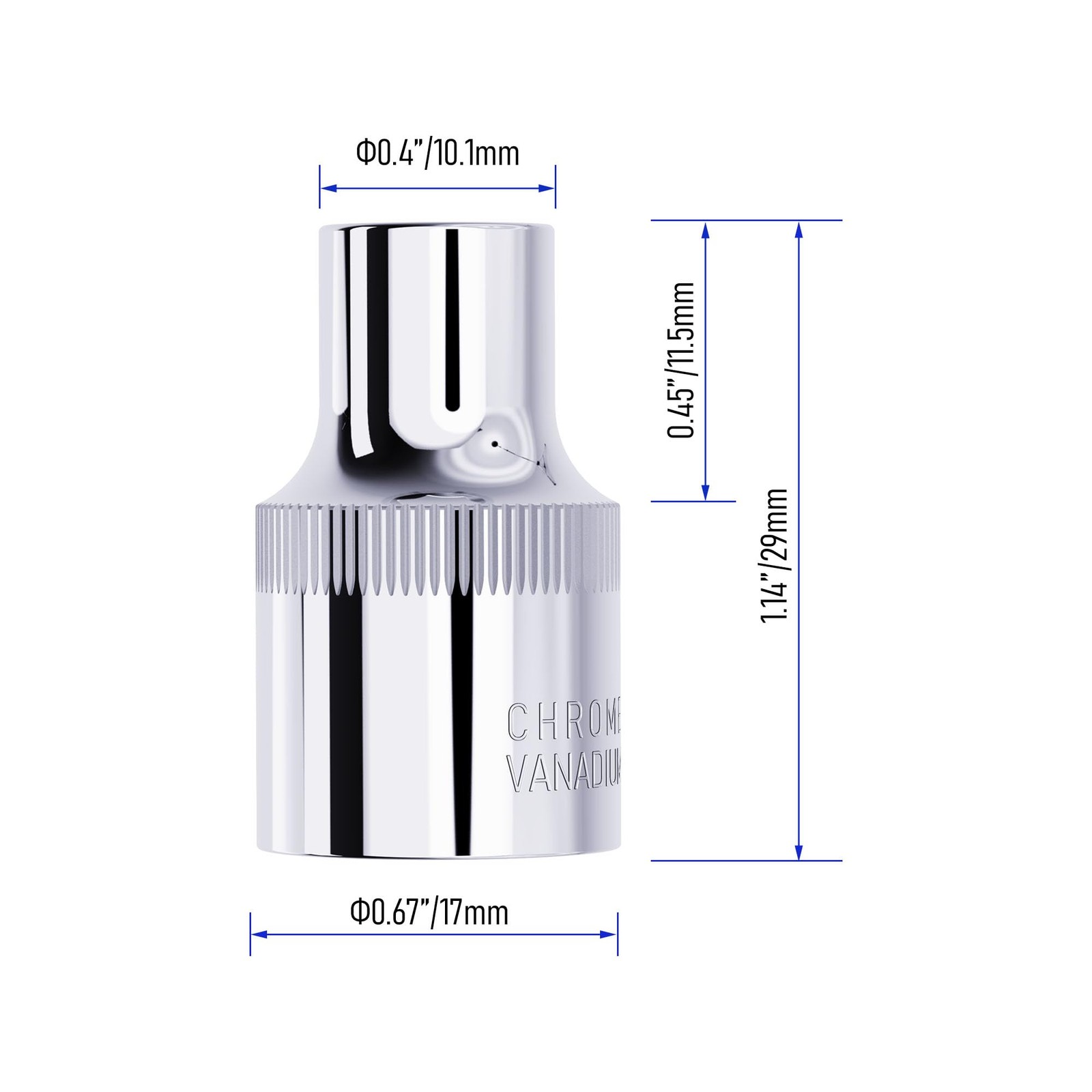 6mm Shallow Socket, 3/8" Drive, 6-Point