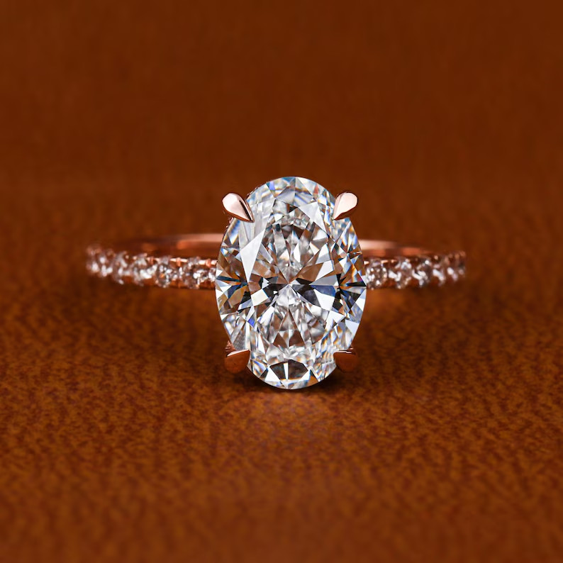 3.01 Ct Certified Oval Cut Lab Grown Diamond Sterling Silver 925 Engagement Ring