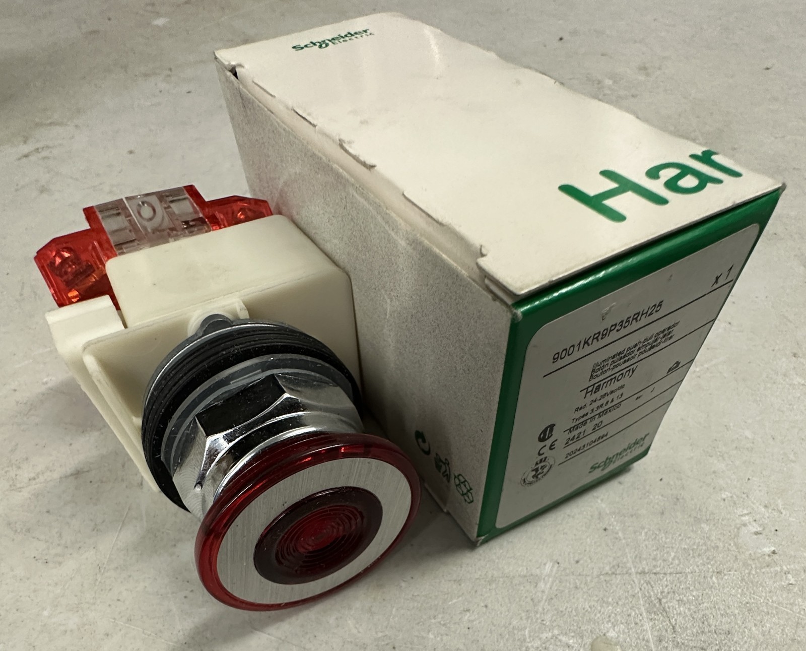TELEMECANIQUE SCHNEIDER ELECTRIC MEXICO 9001KR9P35RH25 EMERGENCY E-STOP ILL 24V