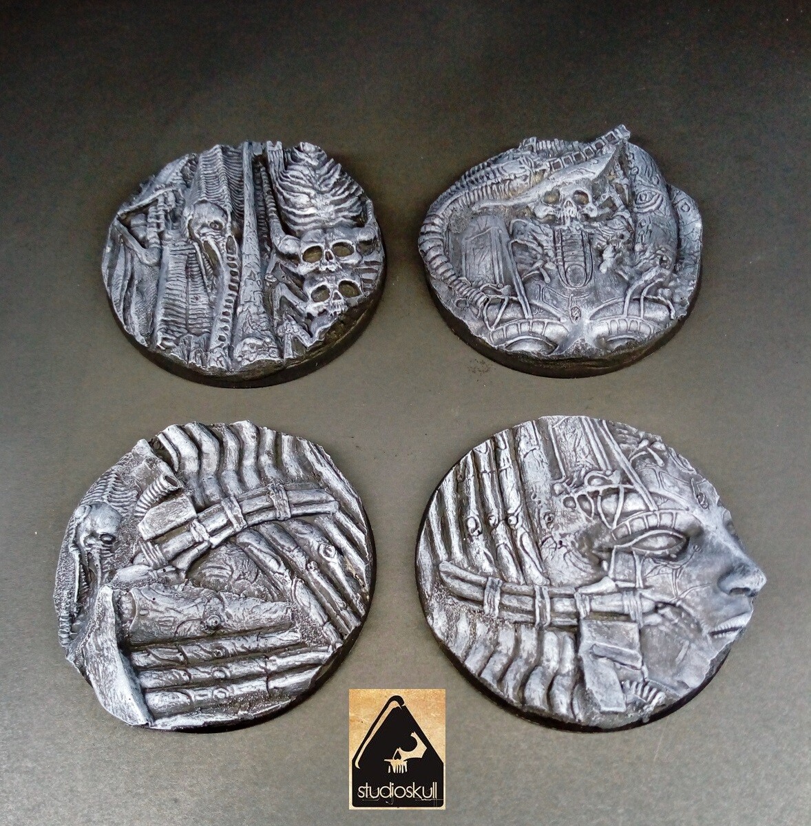 60mm RESIN BASE ELDAR RUINS AVATAR DARK ELDAR  4PCS