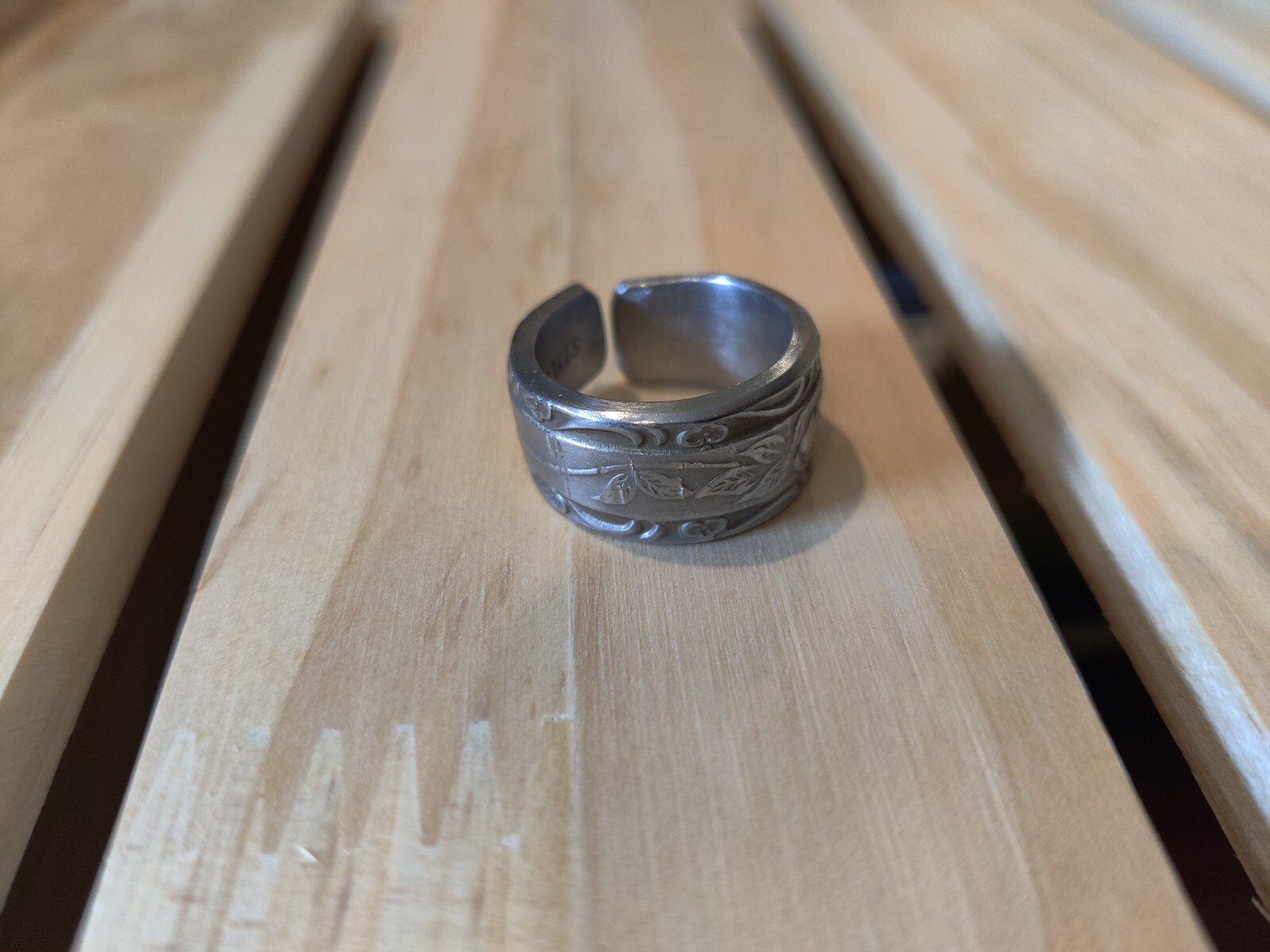 Stainless Ring Hand Crafted Size 6