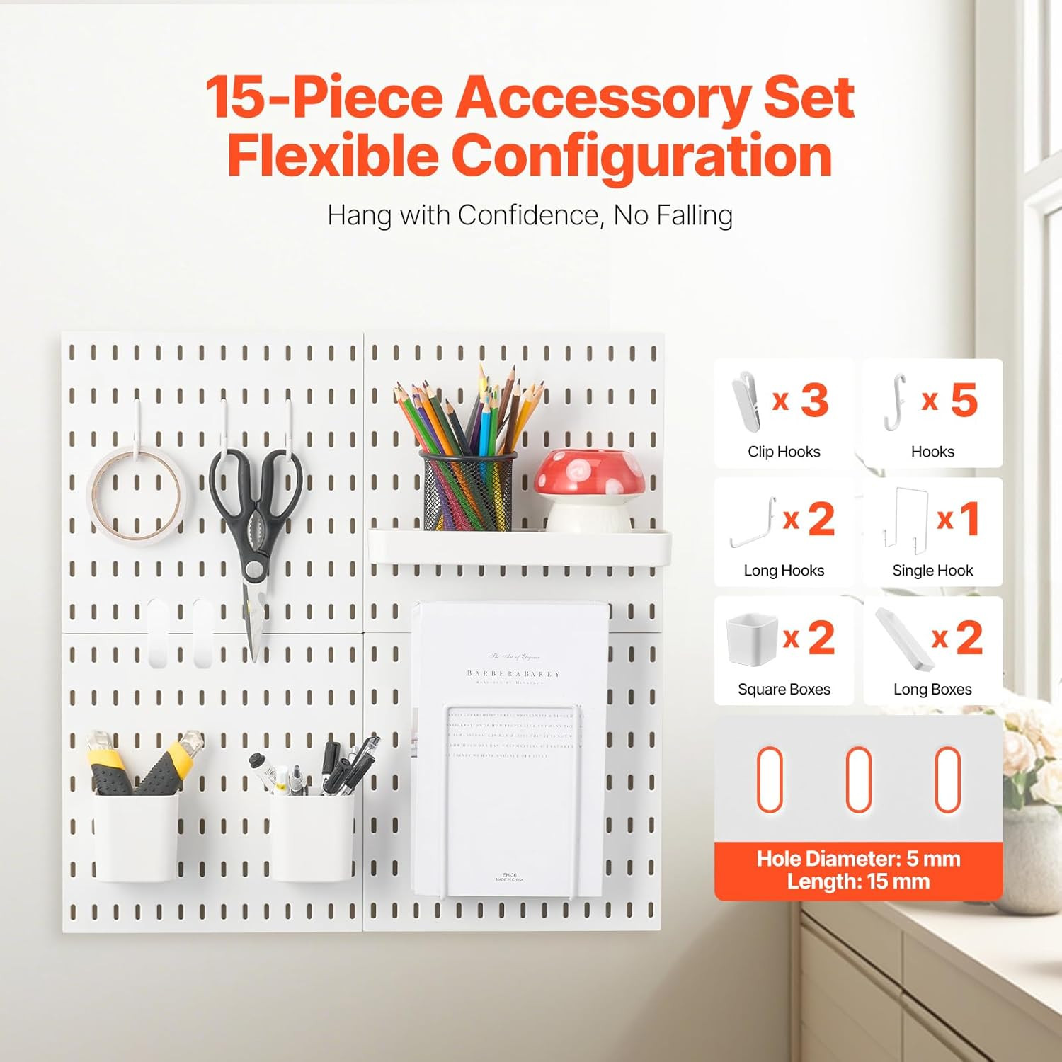 Pegboard Combination Kit, 11" X 11" Plastic Pegboard, 4 Panels, Peg Board Wall O