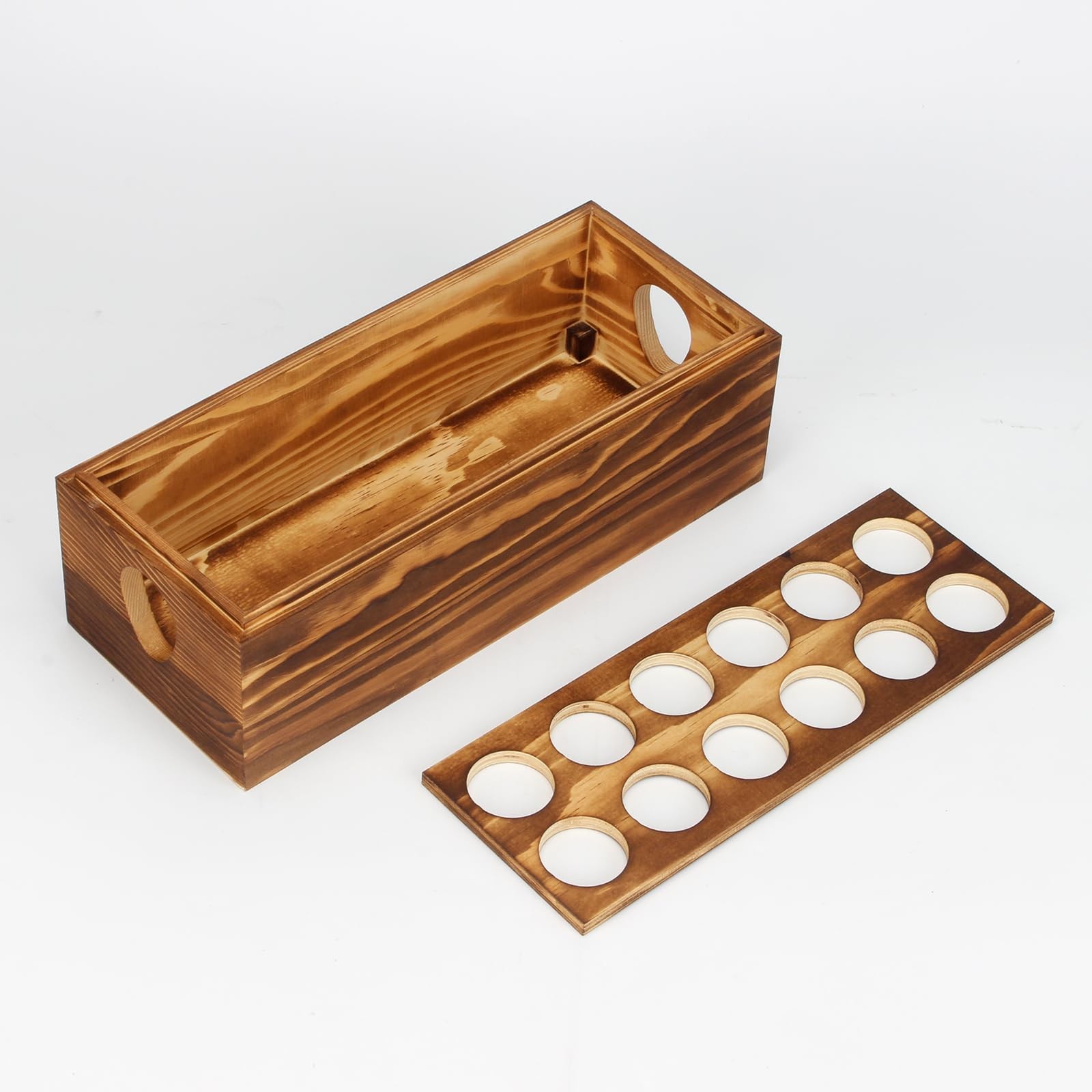 2 PCS Wooden Crate Stackable Holder Fits 24 Fresh Eggs Countertop Display