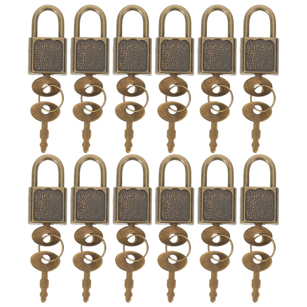 12 Sets Lock for Storage Unit Mini Vintage Locks with Key Pirate Chest