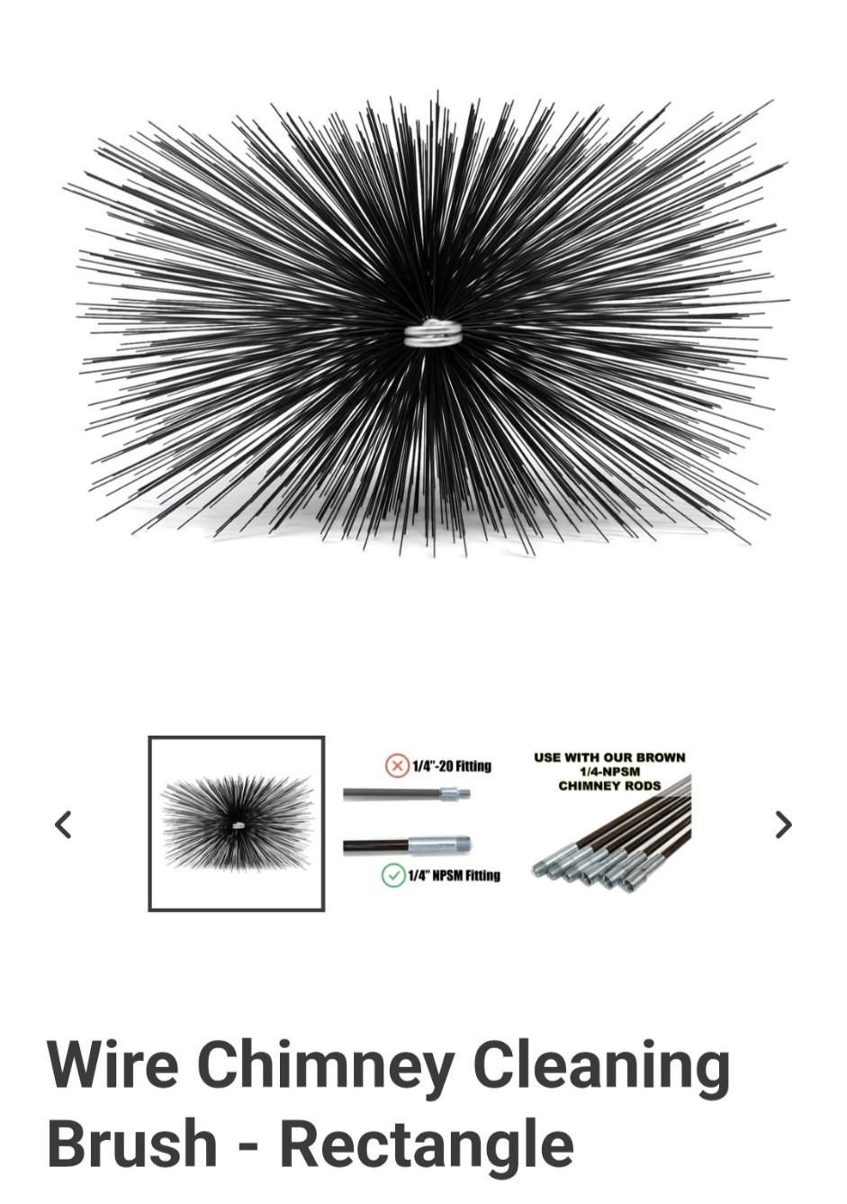 Midwest Hearth Rectangle Wire Chimney Cleaning Brush (6" x 10" Rectangle) Mad...