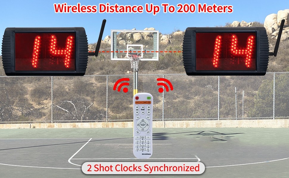 5 inch LED Custom Time 12/14/20/24/34 Seconds Shot Clock Countdown Timer Buzzer