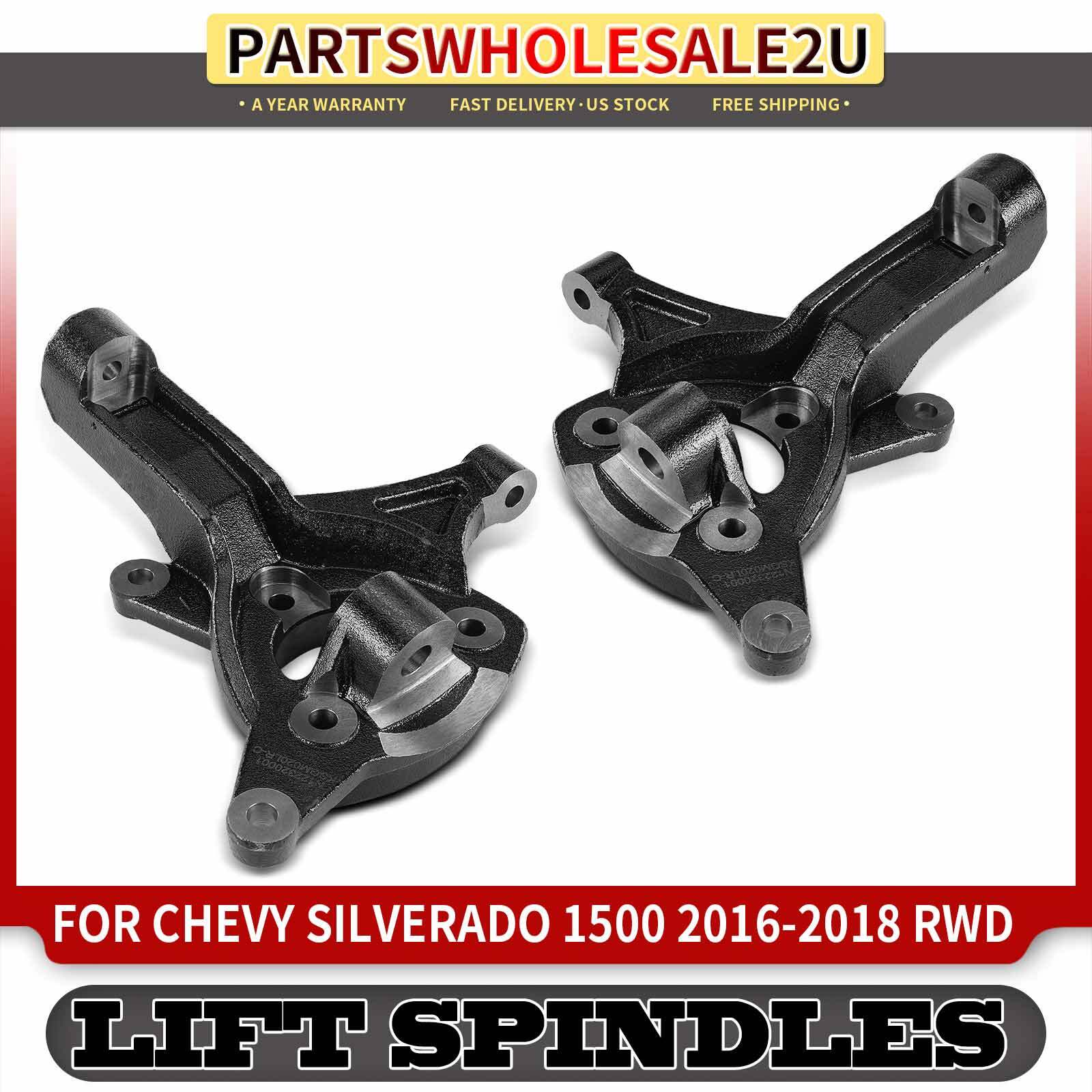 2pcs Front Left & Right 5" Lift Spindles for Chevrolet Silverado 1500 16-18 RWD