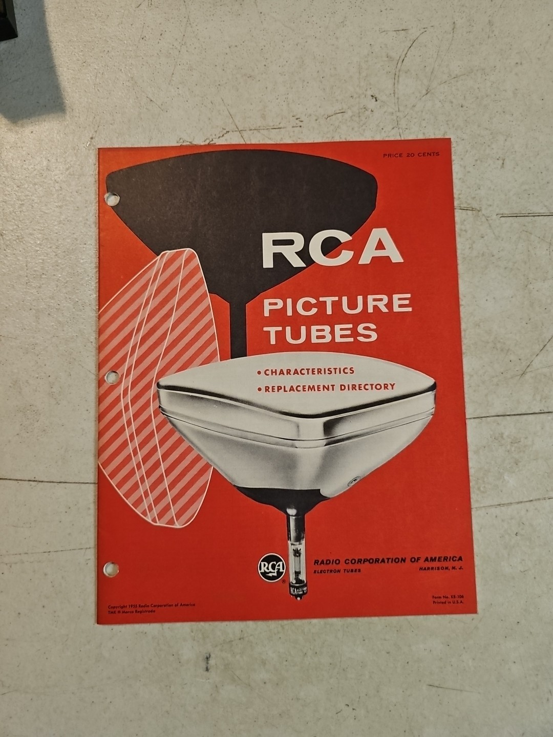 Vintage 1955 RCA Picture Tubes Characteristics & Replacement Directory  Manual