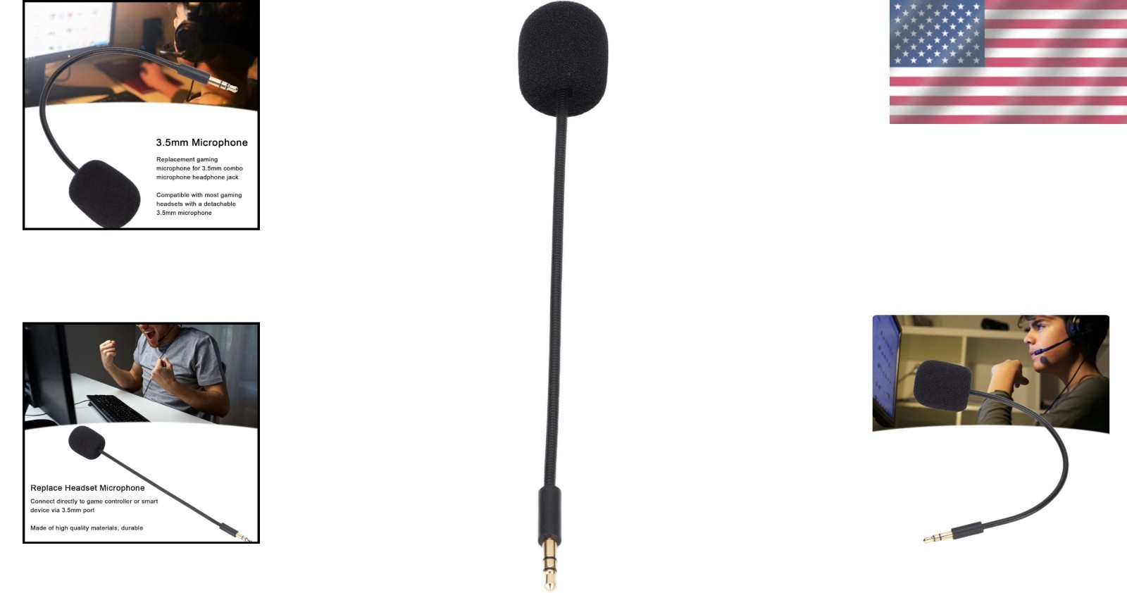 Universal 3.5mm Gaming Microphone - Clear Audio for Headsets and Controllers