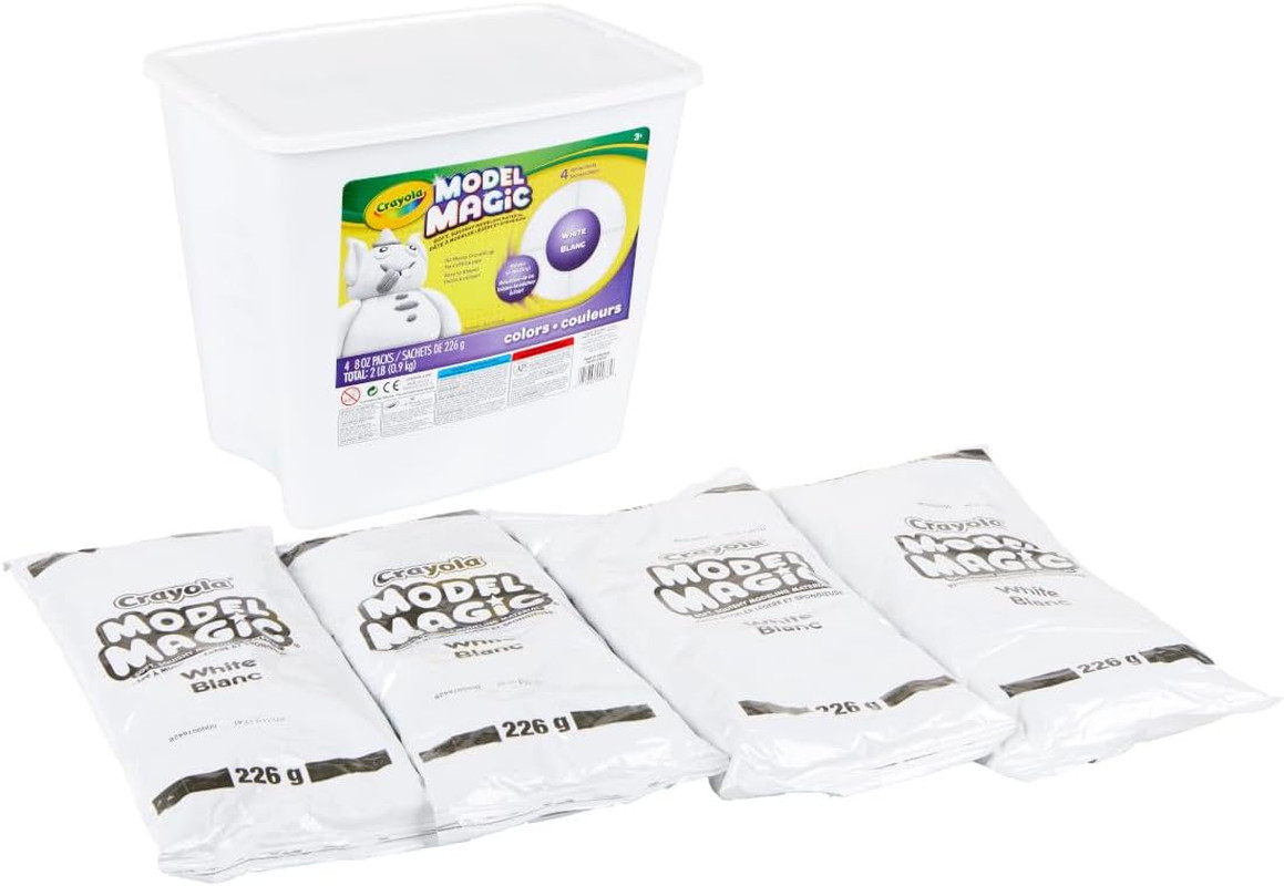 Crayola Model Magic White 4-Pack - Air-Dry Modeling Clay for Kids