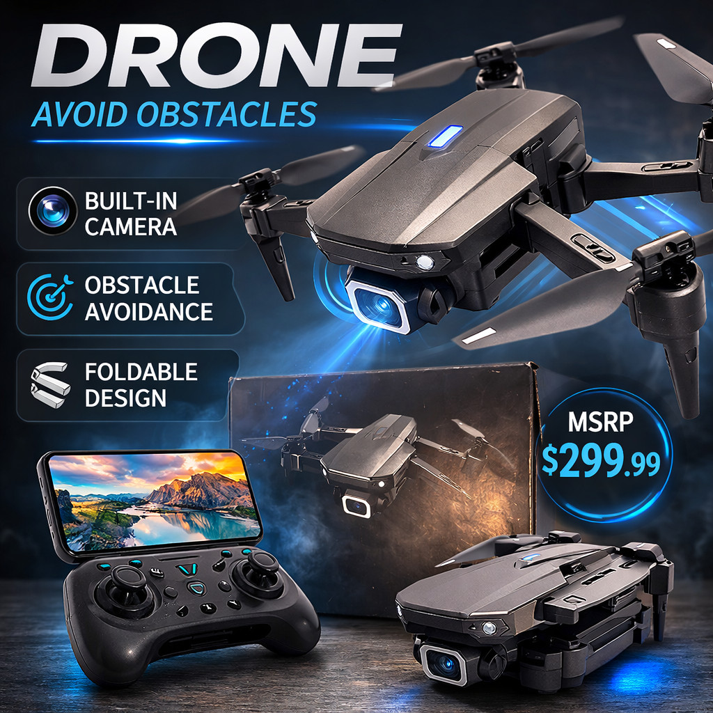 Foldable Camera Drone w/ Obstacle Avoidance HD Camera RC Quadcopter New