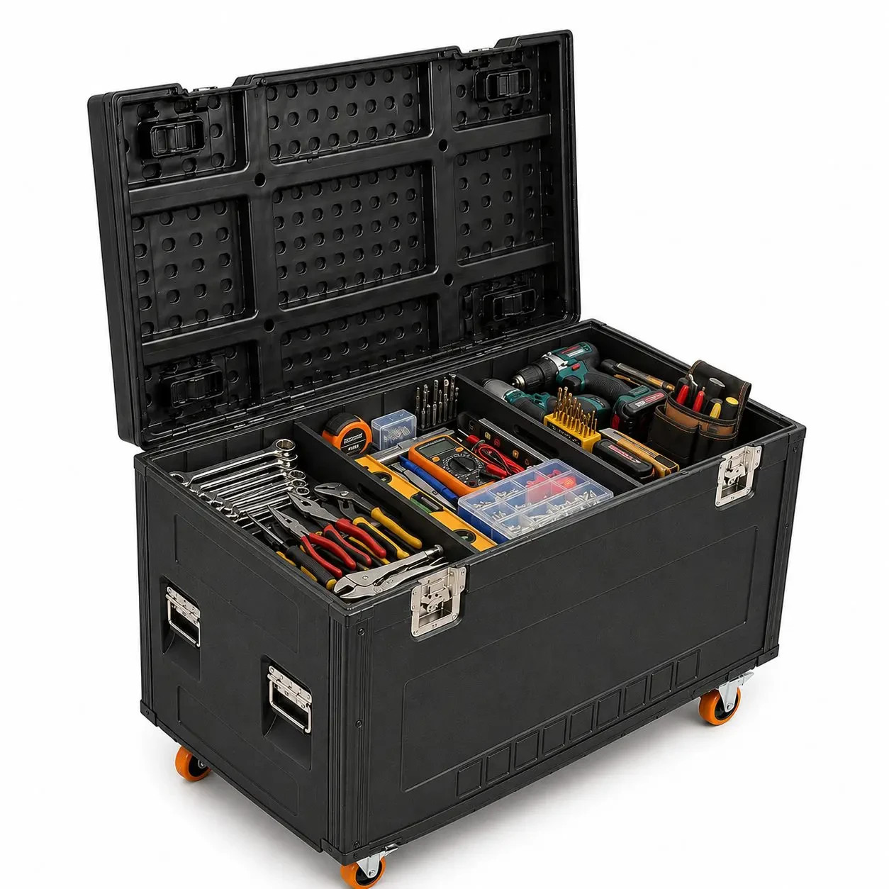 ATA Cable Trunk Road Case with Wheels for Pro Audio Gear