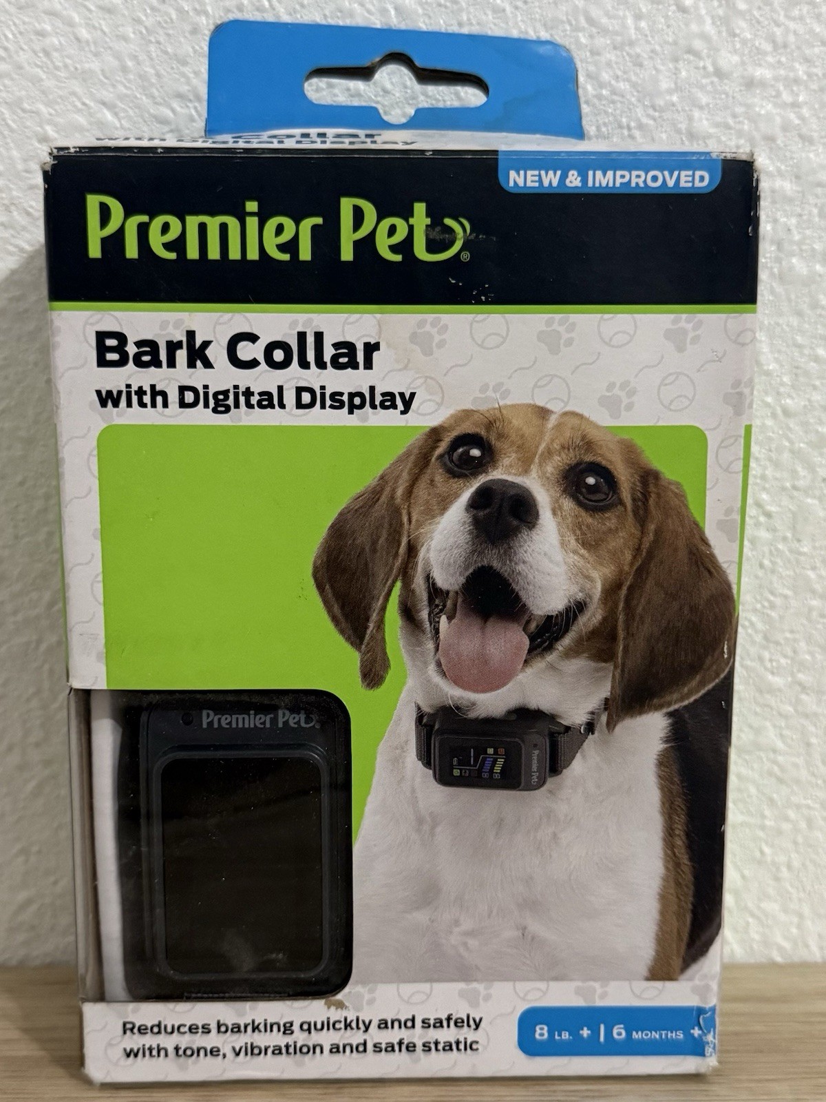 Premier Pet Bark Collar with Digital Display - Reduces barking quickly & safely