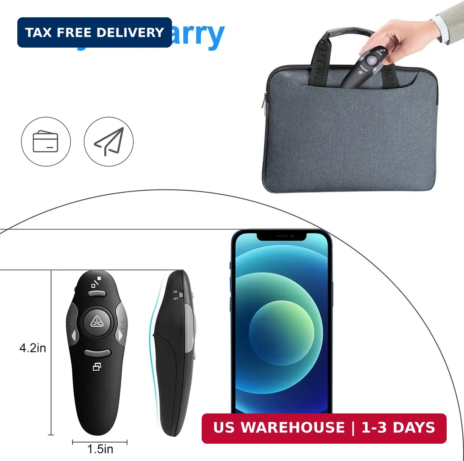 Wireless Presentation Clicker for PowerPoint Presentations, USB Dongle Presenter