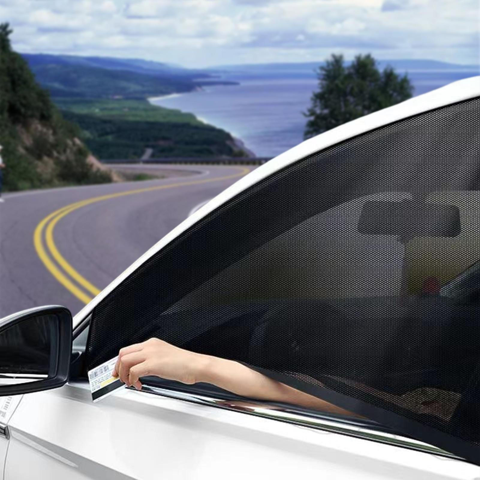 4Pcs Car/SUV Window Side Screen Sun Mesh Shade Cover Sunshade Visor Elastic USA