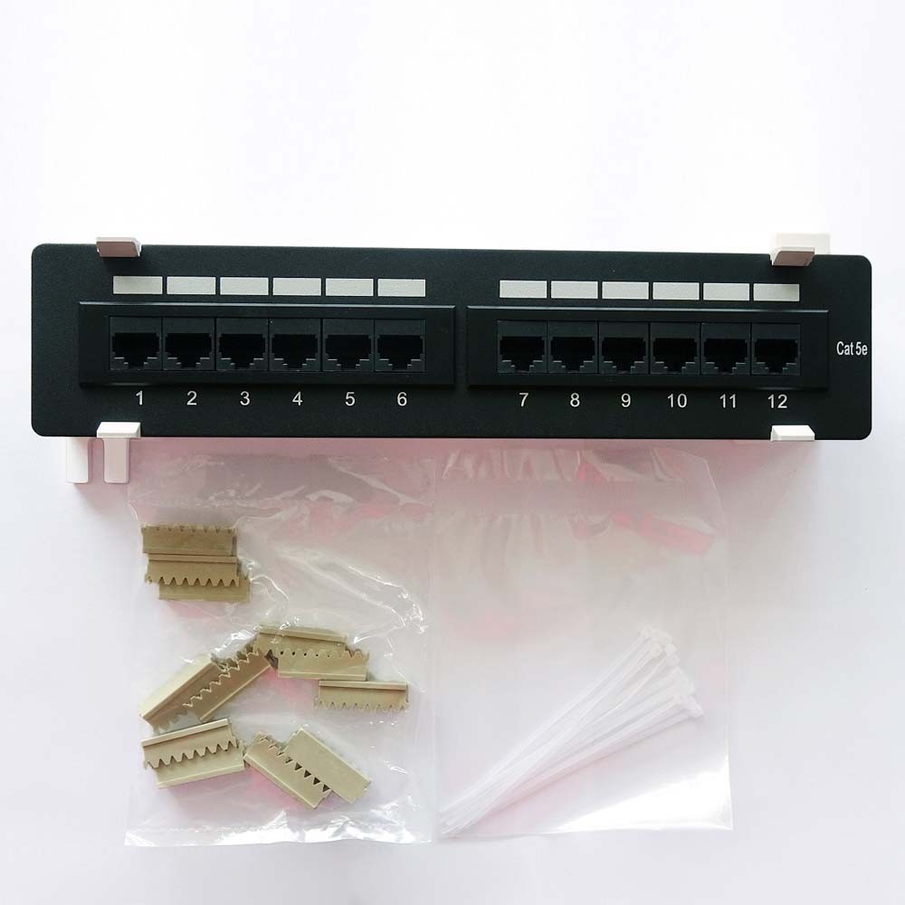 CAT5E 110 Type Patch Panel 12 Port Vertical w/Bracket