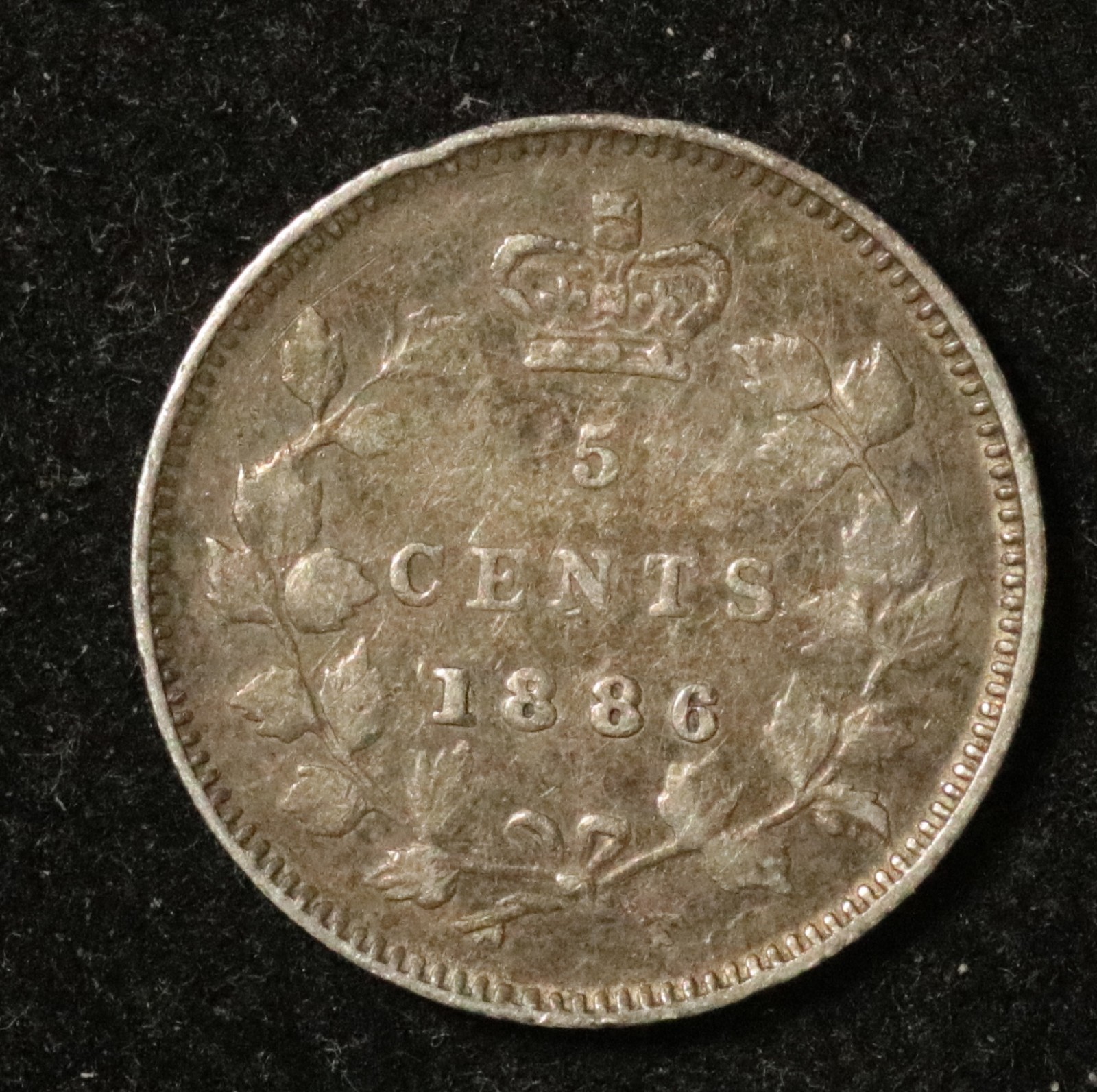 Canada 1886 5 Cents - Silver - Victoria - Small 6