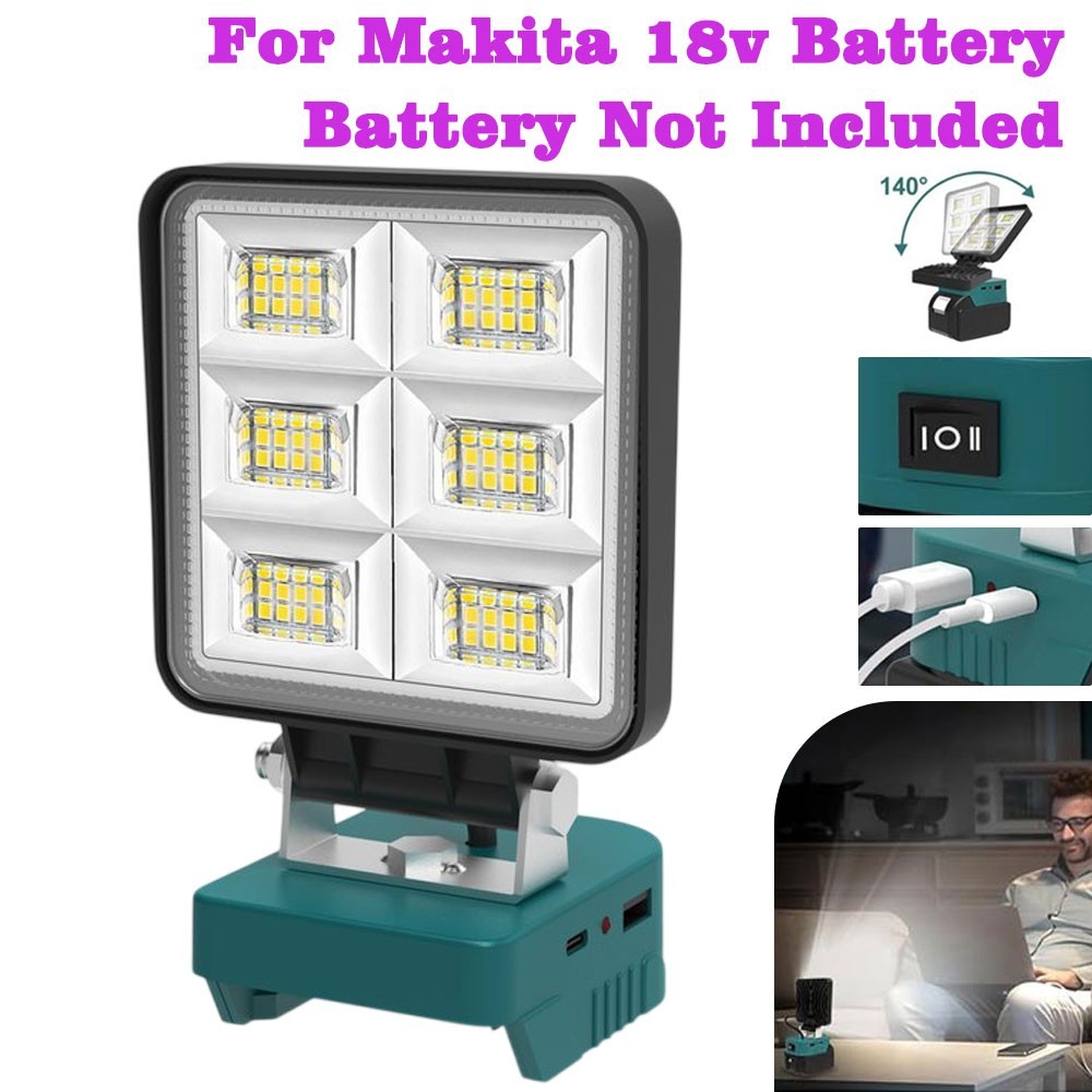 5200LM For Makita LXT BL18 18V Battery LED Work Light Lamp w/ USB & Type-C