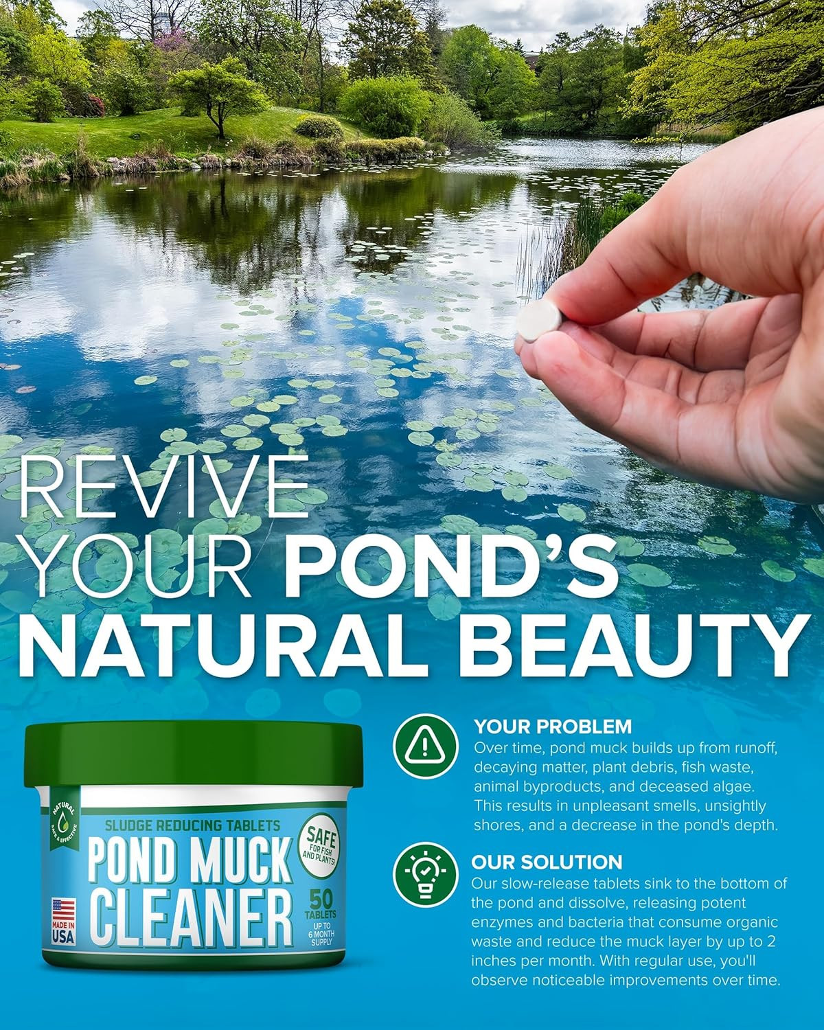 Pond Clarity Solution | Fish Pond Clarity Solution | Sludge Dissolver for Fish P