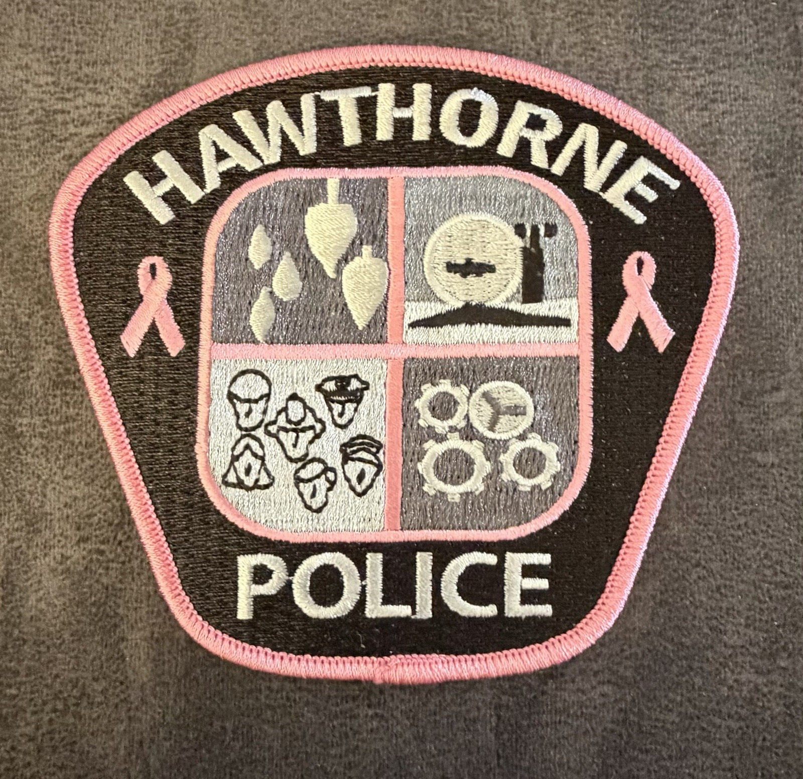 California Pink (Cancer Awareness) Patch. Hawthorne Police Dept.