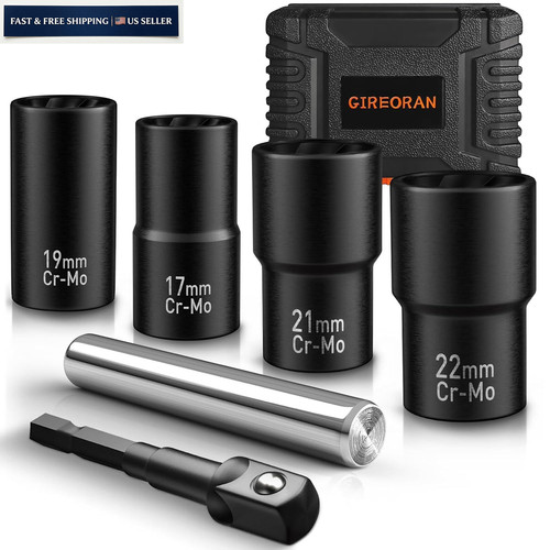 GIREORAN 6 Piece Wheel Lock Removal Kit, Lug Nut Remover, 1/2 Inch 6