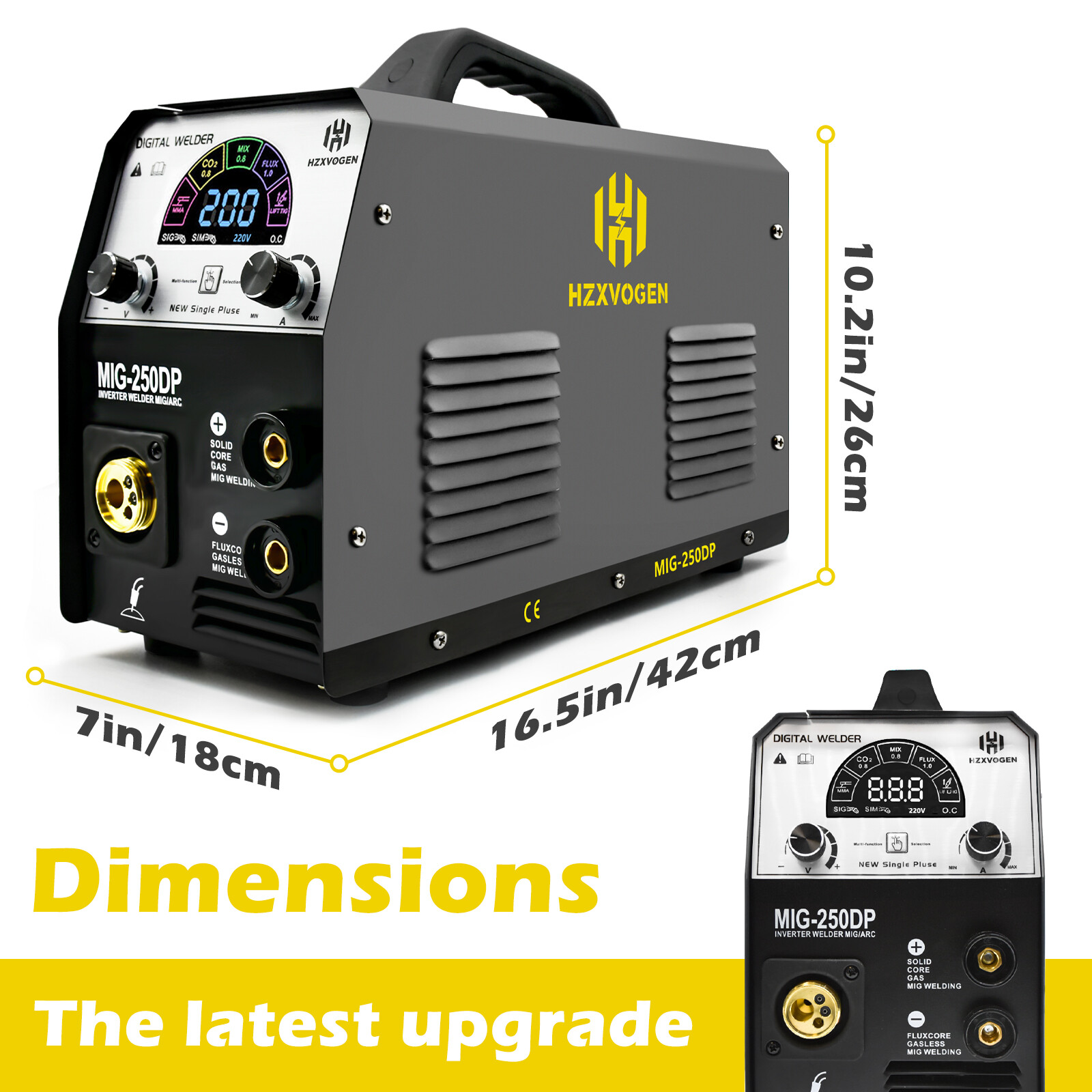 HZXVOGEN 4-IN-1 MIG/ARC Welder Dual Voltage Gas Gasless Aluminum Welding Machine