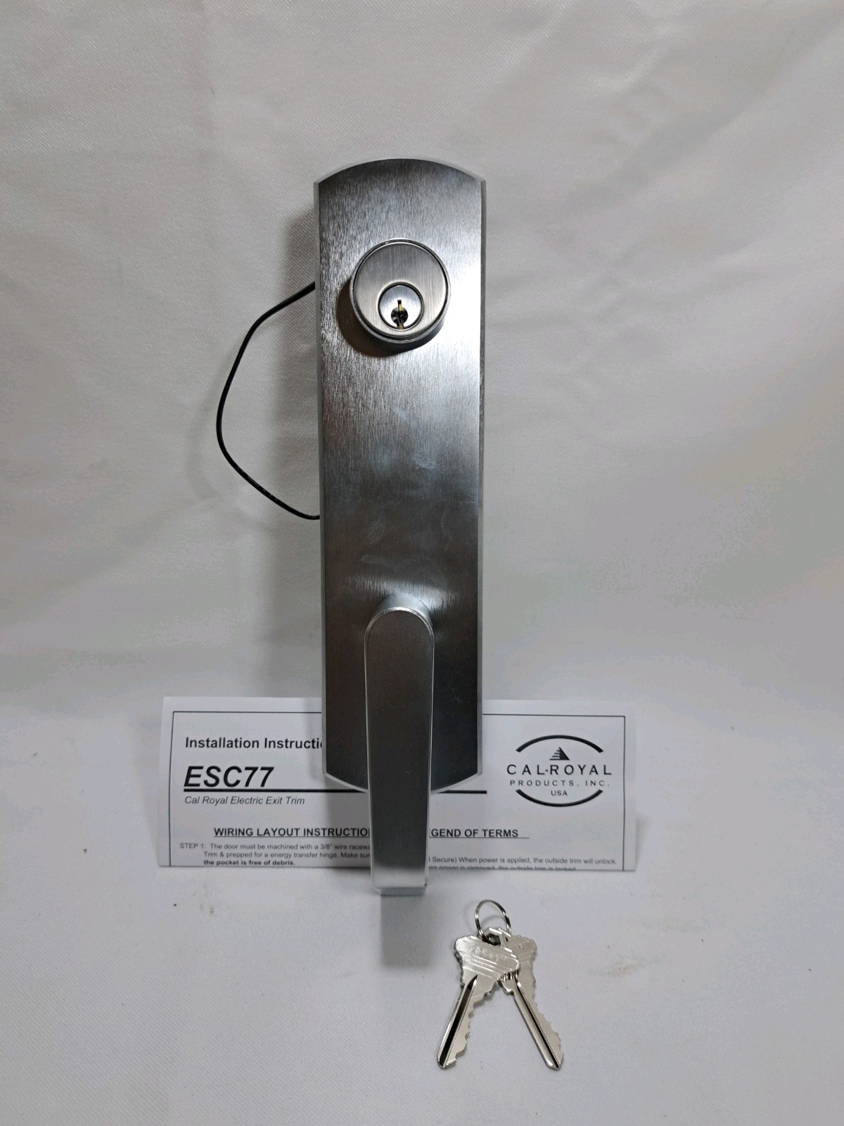 Cal-Royal ESC77-98-EL Cal-Royal Electrified Exit Device Trim w/Key