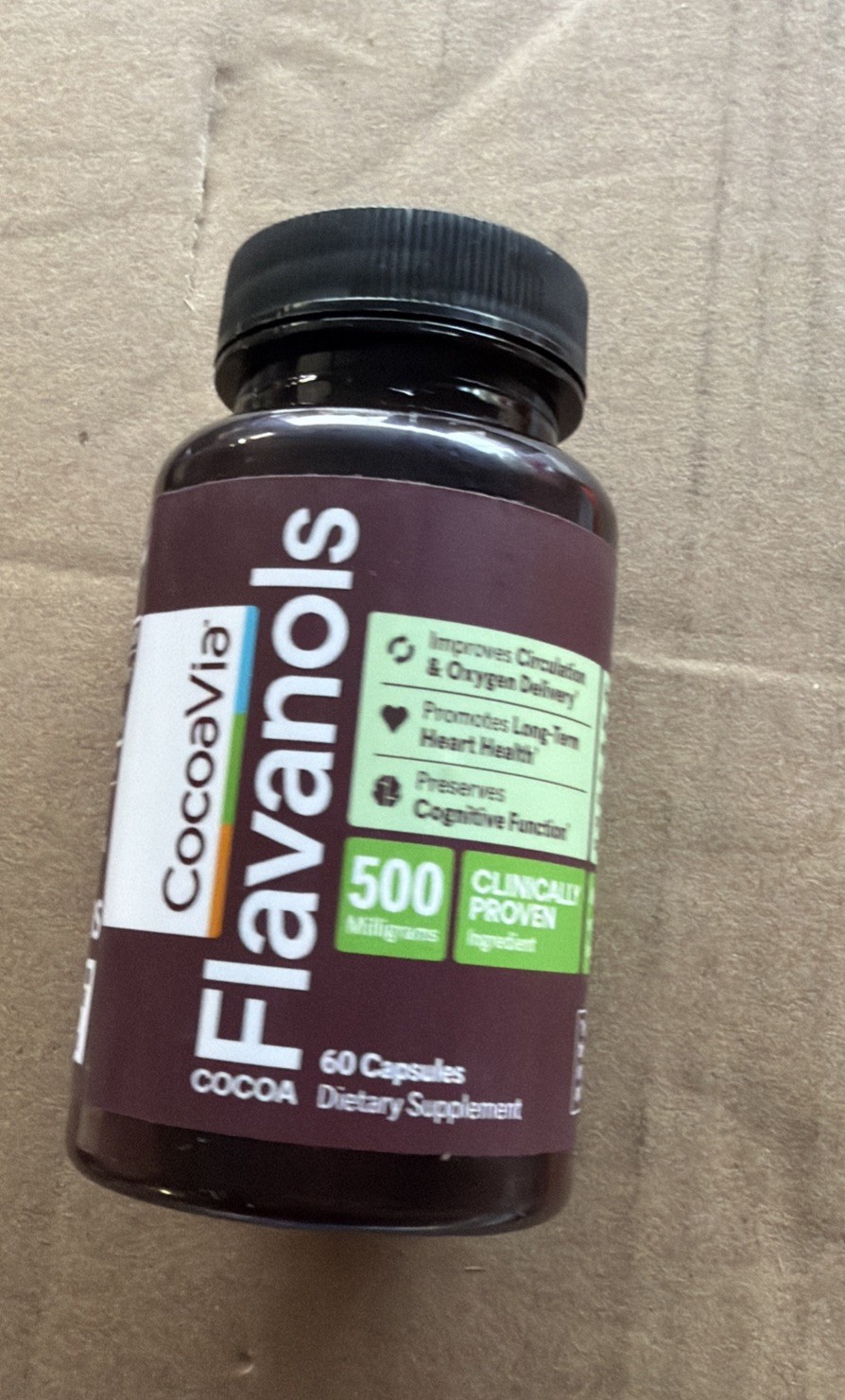 Heart & Brain Supplement, 30 Day, Cocoa Flavanol Extract, Memory & Circulatio...