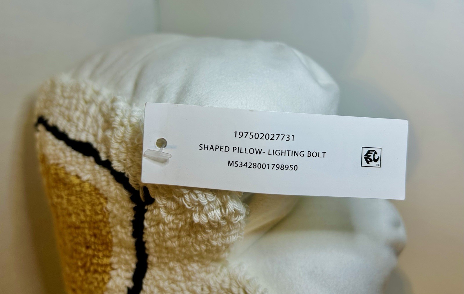 Brand New ⚡️Lightning Bolt Pillow White Black Gold Decorative Pillow